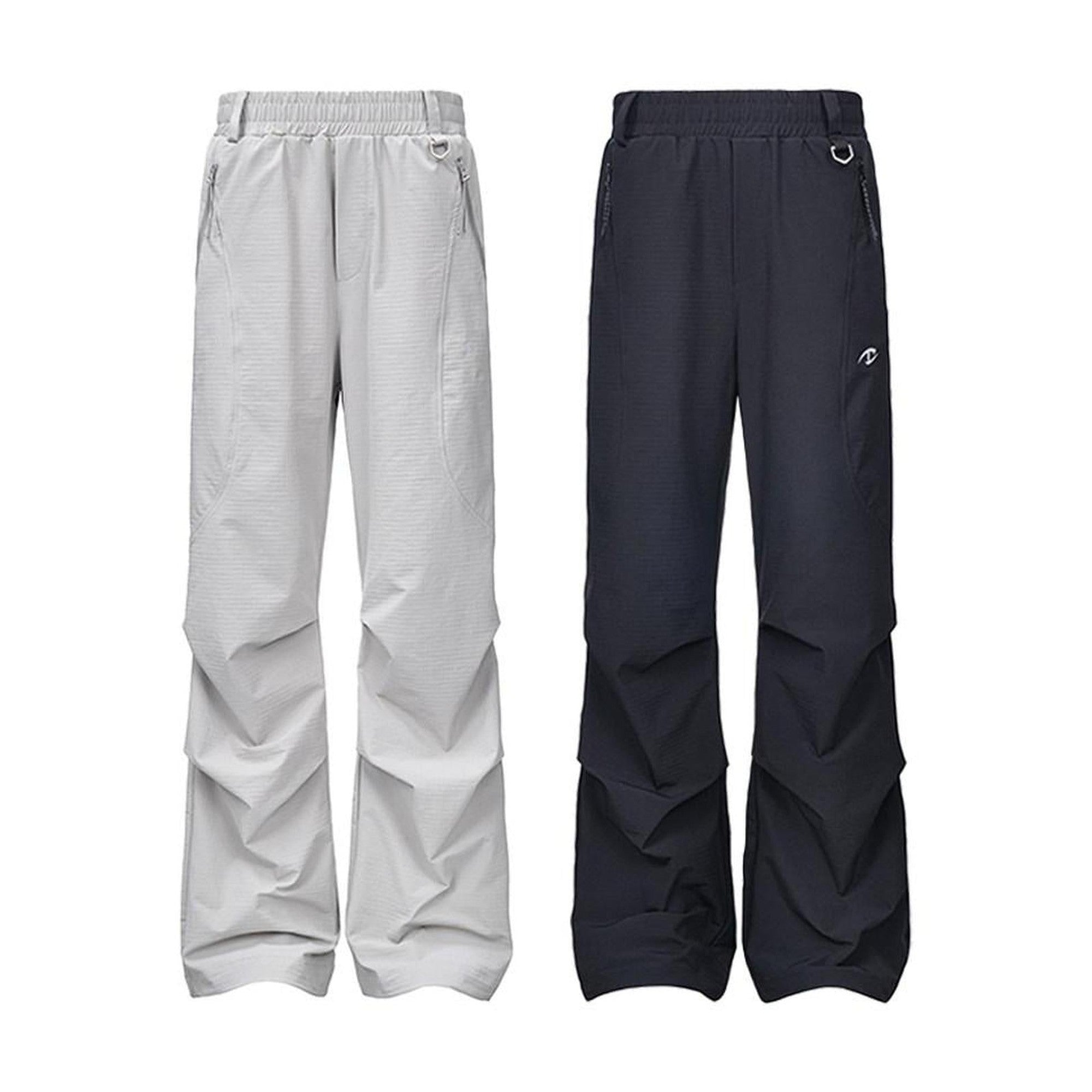 Elastic Waist Casual Straight Youth Black Light Khaki Straight Pants main image