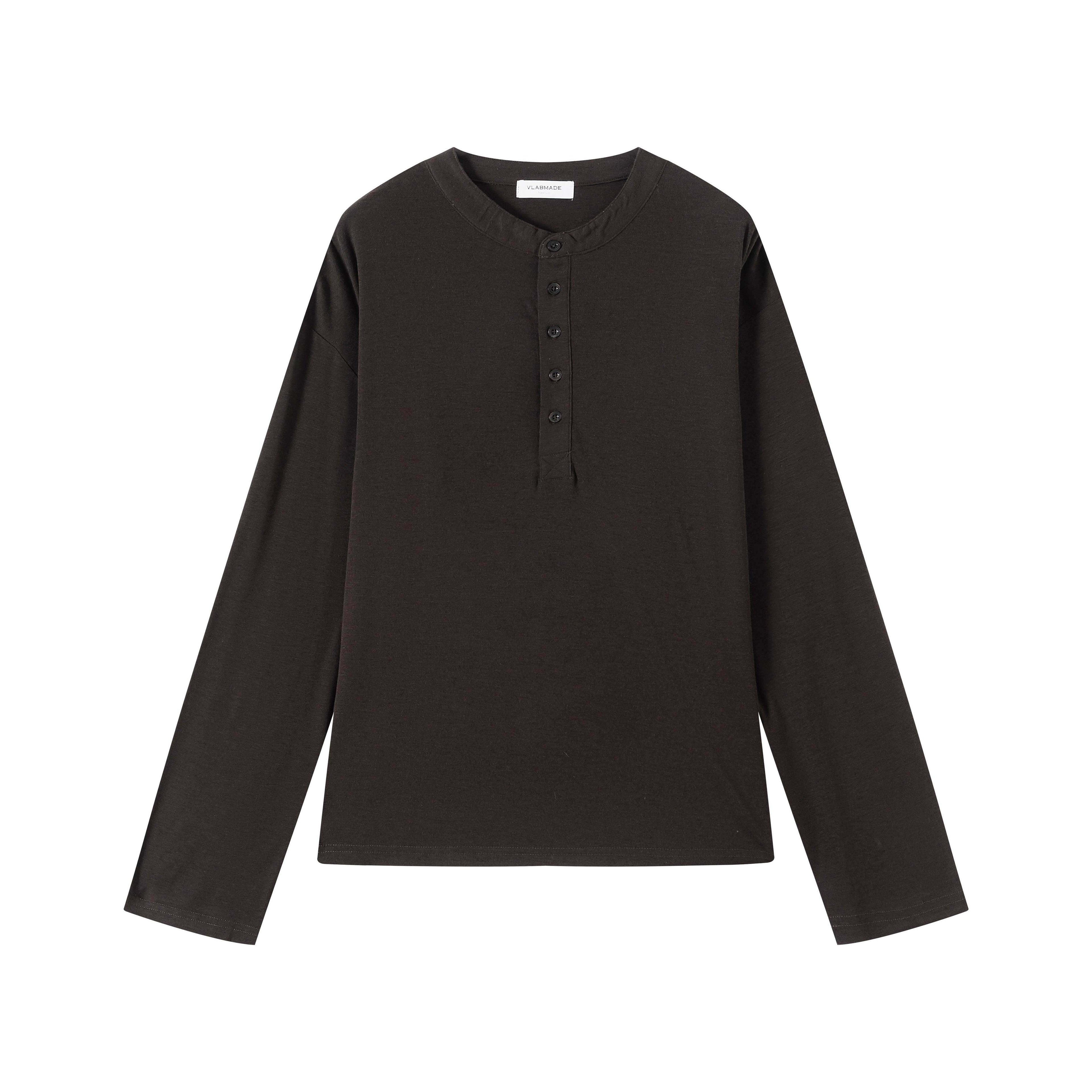 VLABMADE_Wrinkle_Free_Lyocell_Wool_Relaxed_Henley_Unisex_Citywalk_Long_Sleeve_T-Shirts_MISSTT