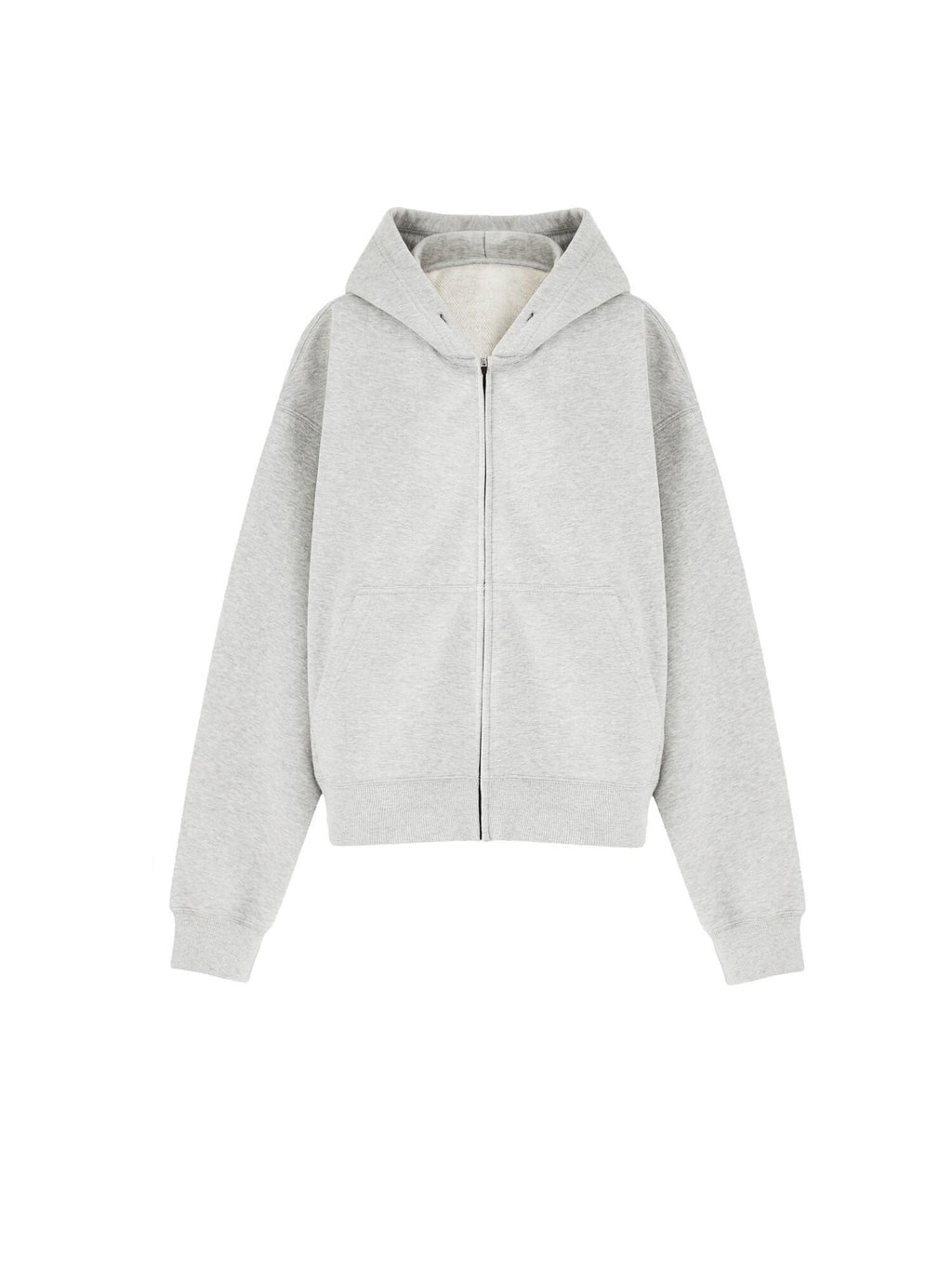 VLABMADE Thick Brushed Cotton Loose Cropped Hooded Patch Pockets Women Zip Hoodies