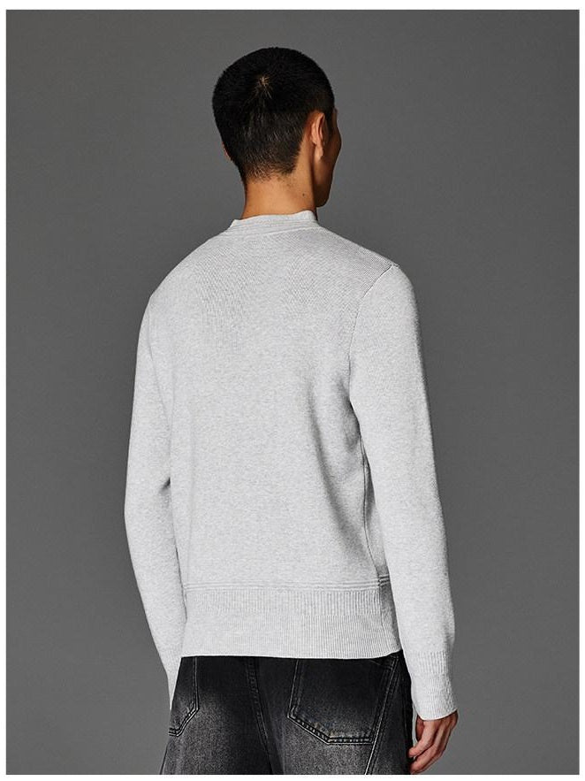 CATSSTAC Soft Loose Mock Neck Warm Casual Unisex Knit Black Gray Sweaters