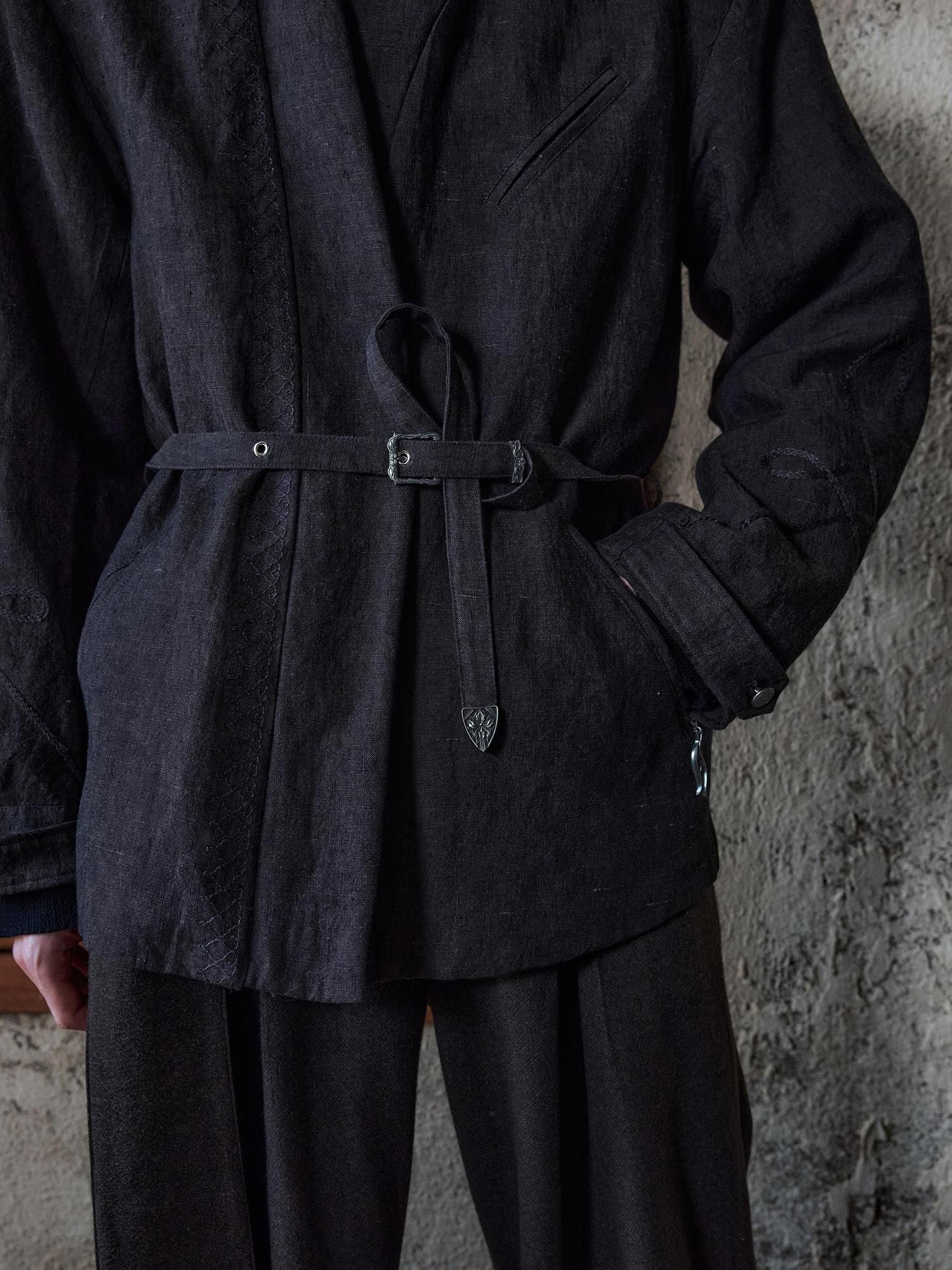 Hypeyourself Warm 90 Percent White Goose Down Faux Two Piece Unisex Zip Black Trench Coats