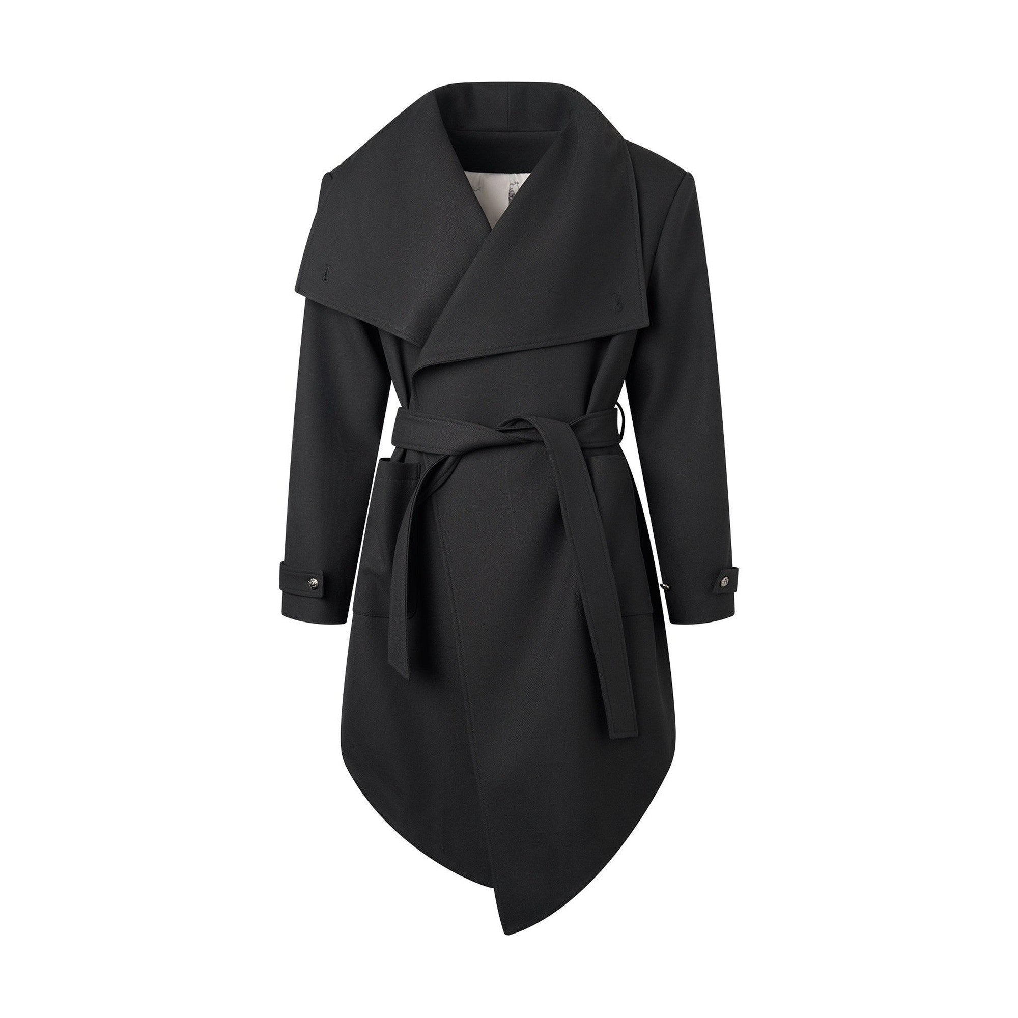 Hand Painted Tie Waist Loose Fit Angled Hem Mens Polycotton Mid Length Overcoats main image