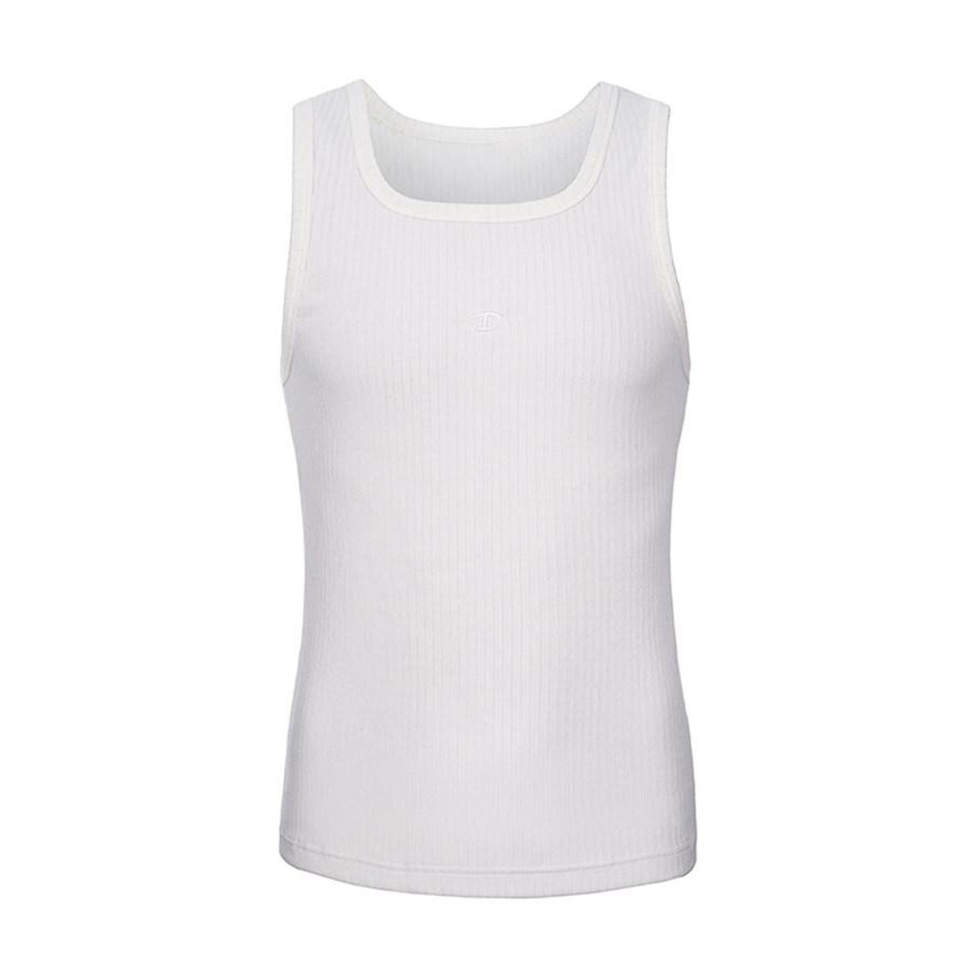 High Stretch French U Neck Regular Fit Mens Black White Gray Tank Tops main image