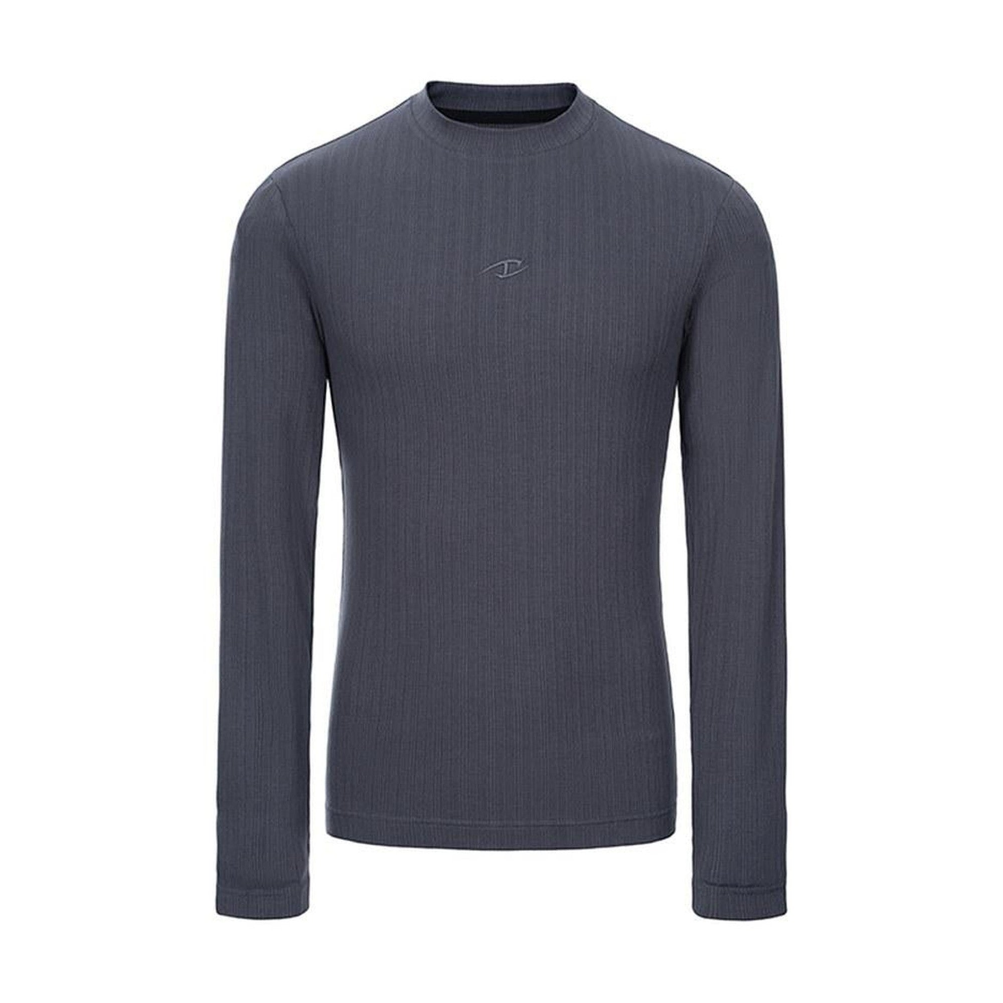 High Stretch Shaping Cotton Blend Round Neck Men Solid Long Sleeve T-Shirts main image