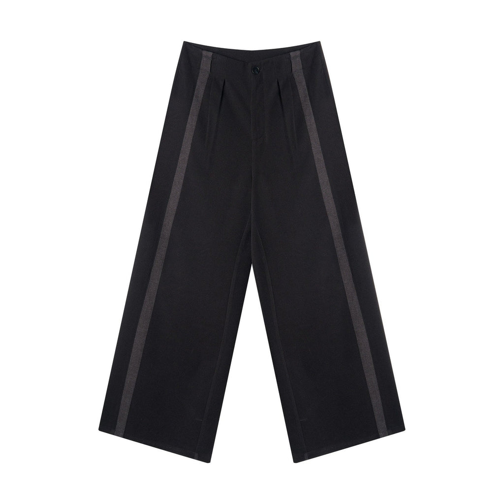 High Waist Wrinkle Free Loose Japanese Vintage Poly Stretch Wide-Leg Trousers main image