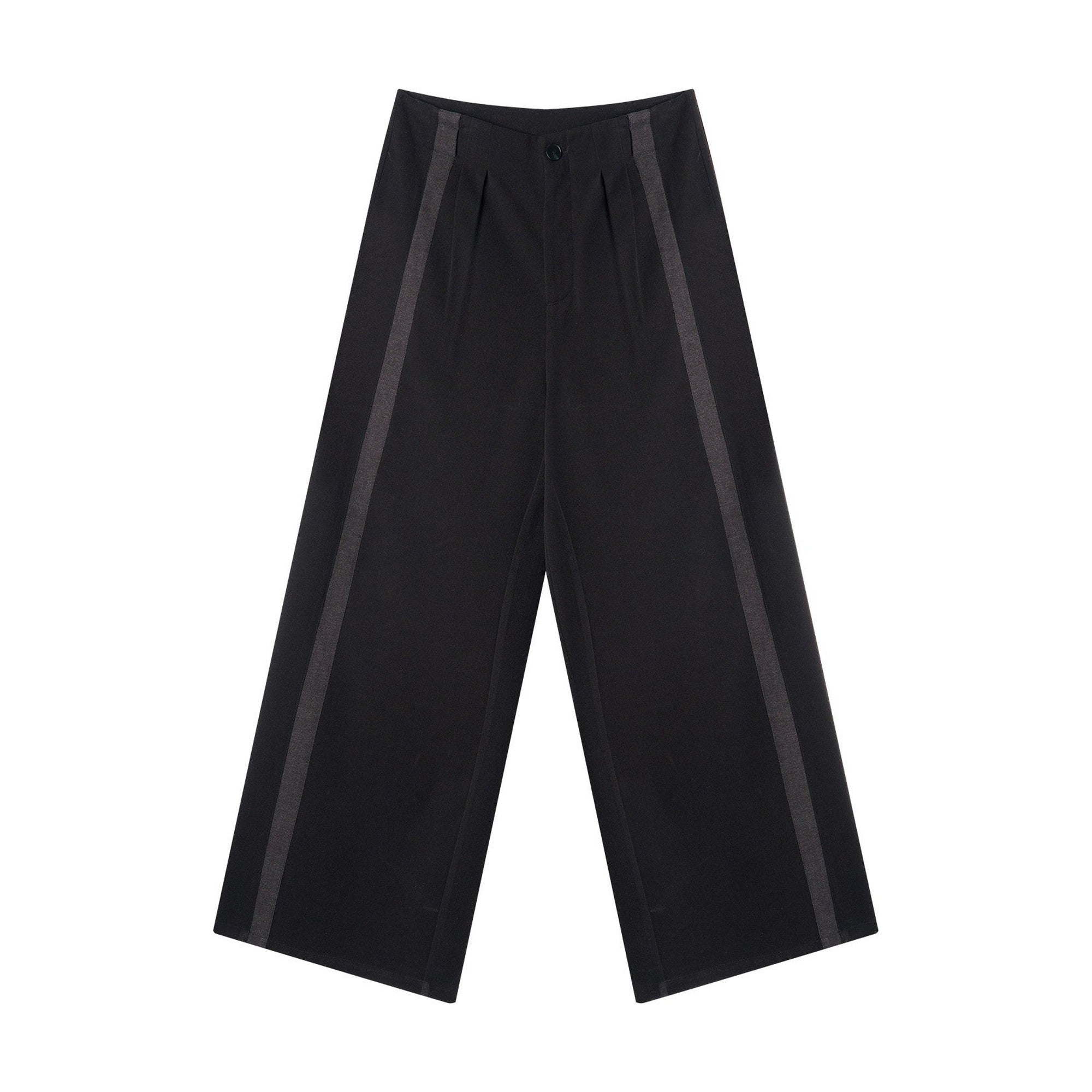 High Waist Wrinkle Free Loose Japanese Vintage Poly Stretch Wide-Leg Trousers main image