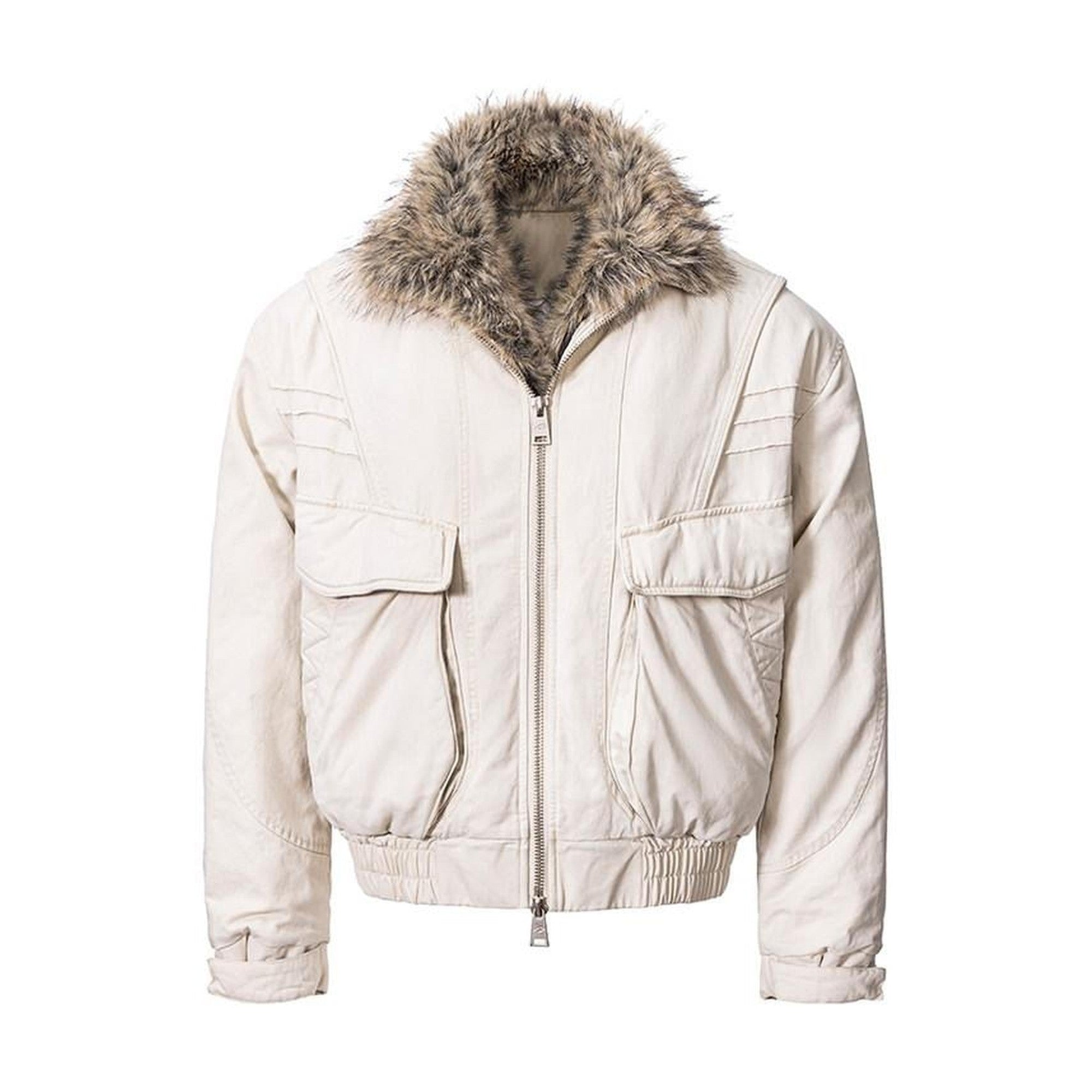 Insulated Cozy Faux Fur Lapel Oversized Casual Unisex Puffer Zip Down Jackets main image