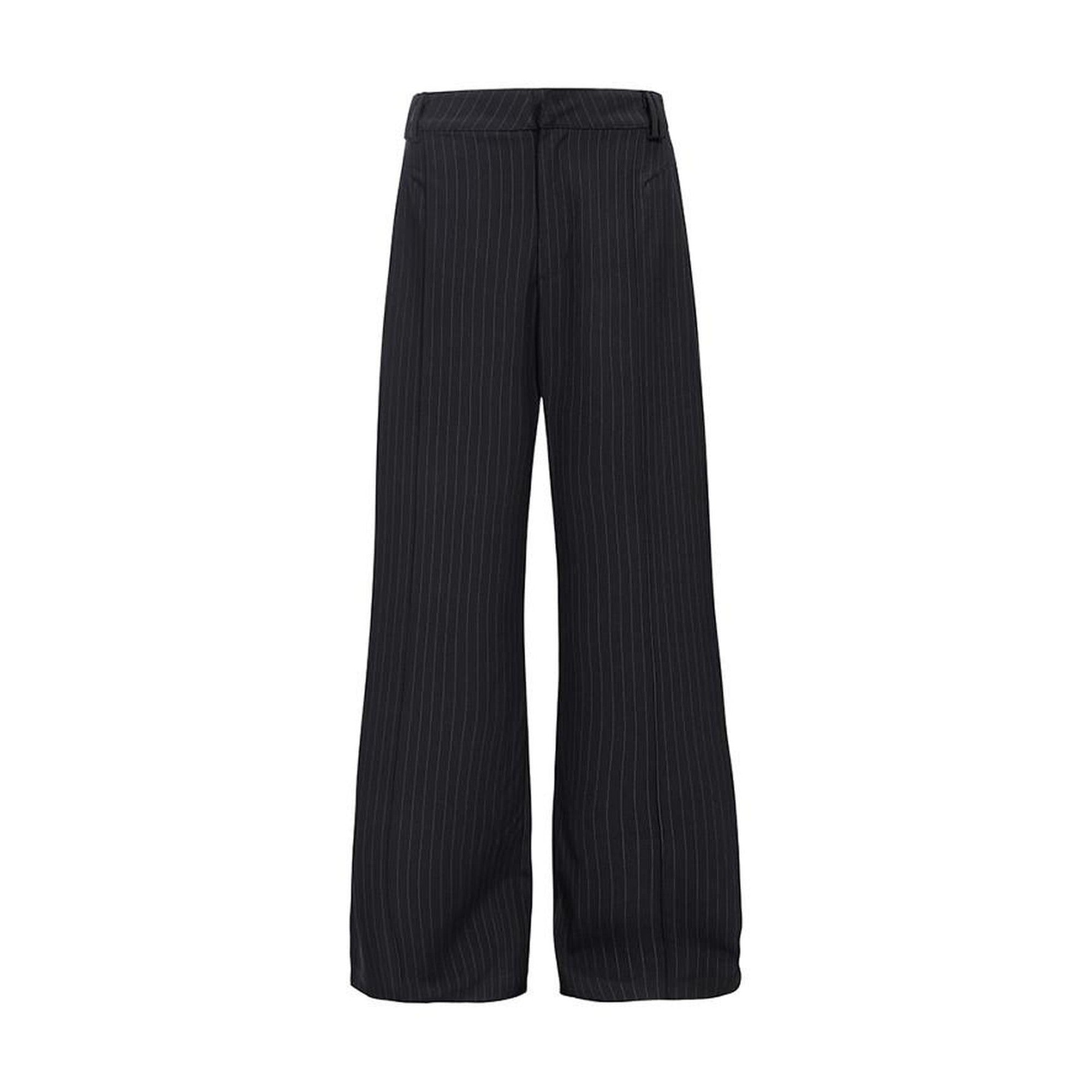 Loose Fit Youthful Casual Everyday Black Grey Straight Pants main image