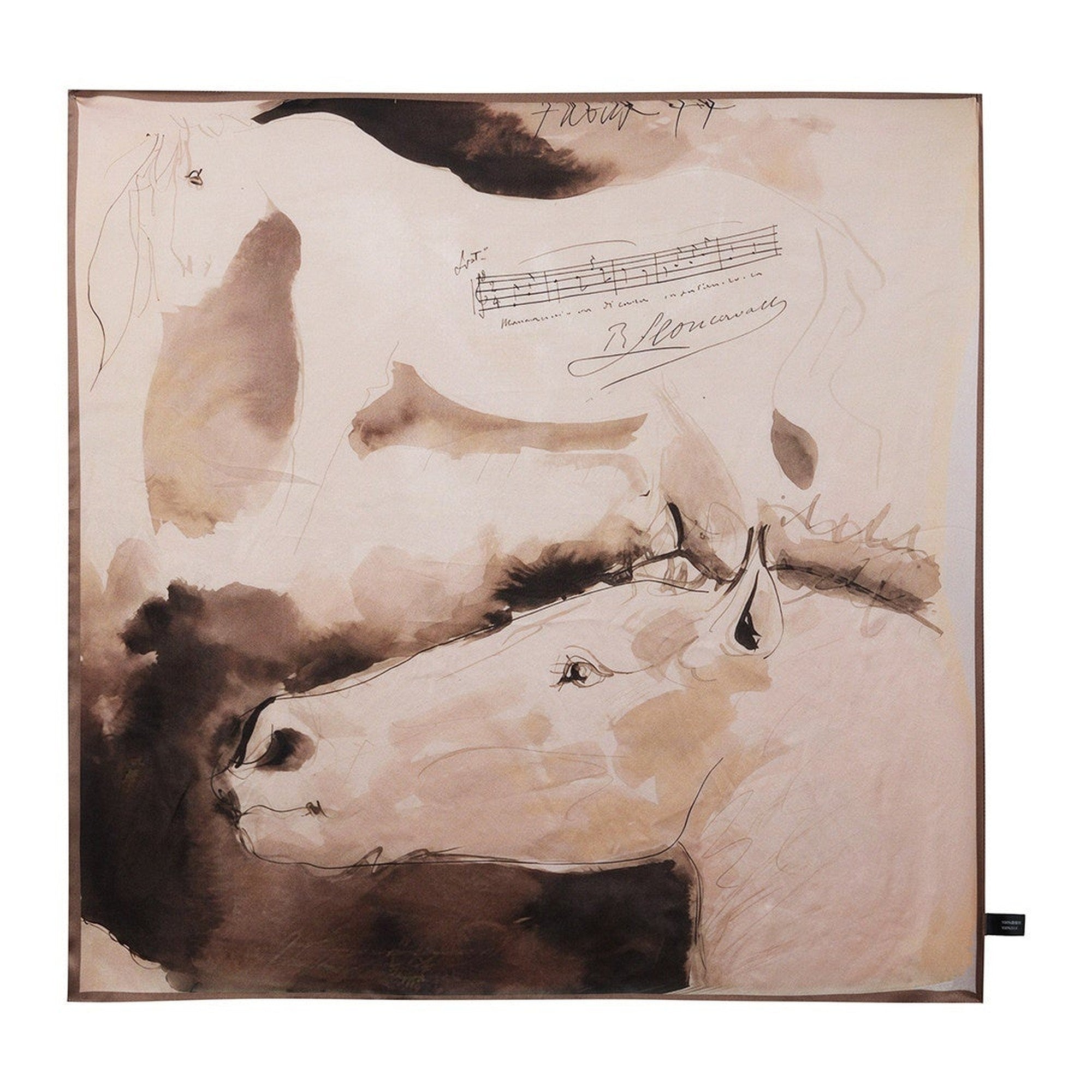 Mulberry Silk Animal Print Scarf Unisex 65Cm Beige Gift Ties & Pocket Squares main image