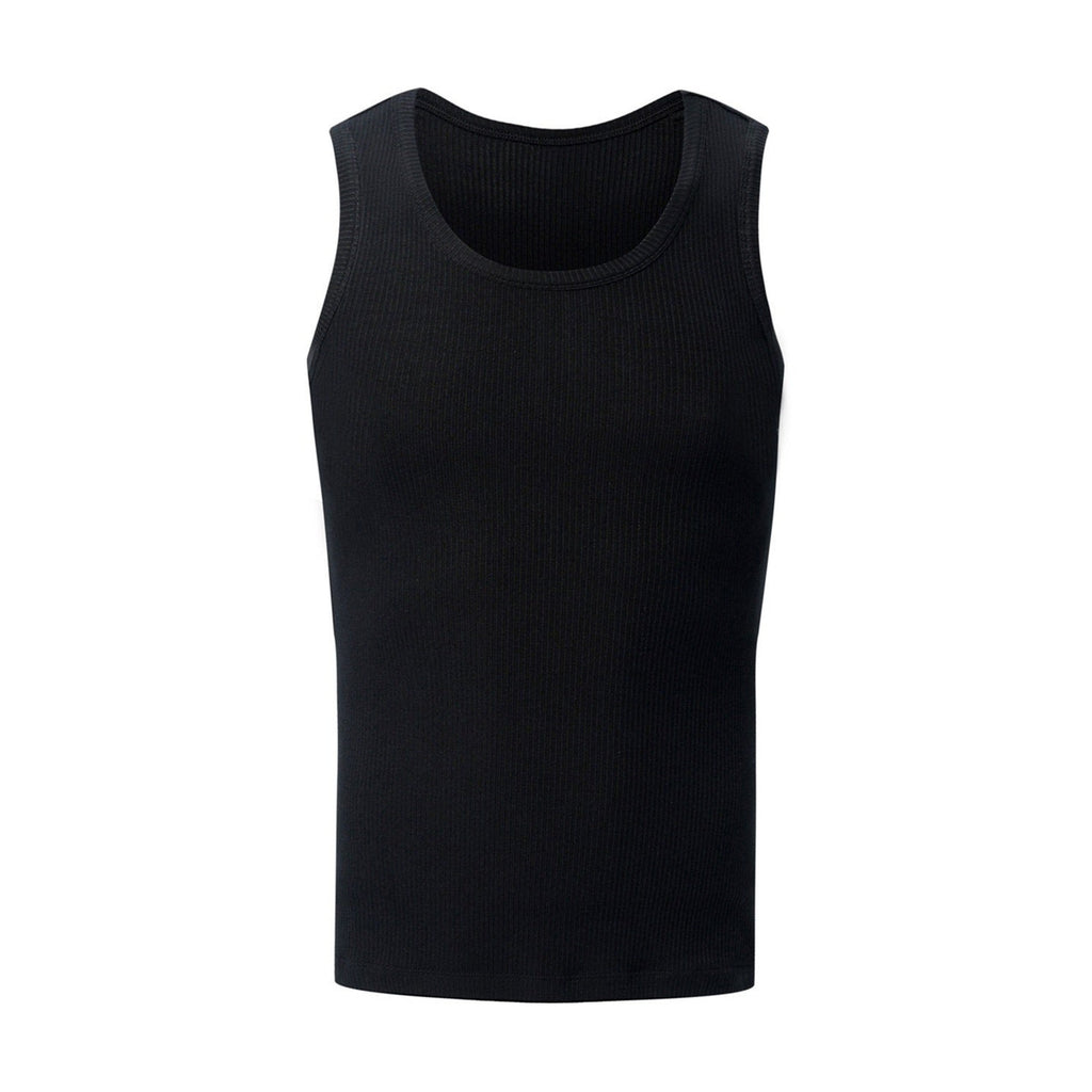 Non Iron Cotton Stretch Slim Fit Round Neck Unisex Daily Basic Tank Tops main image