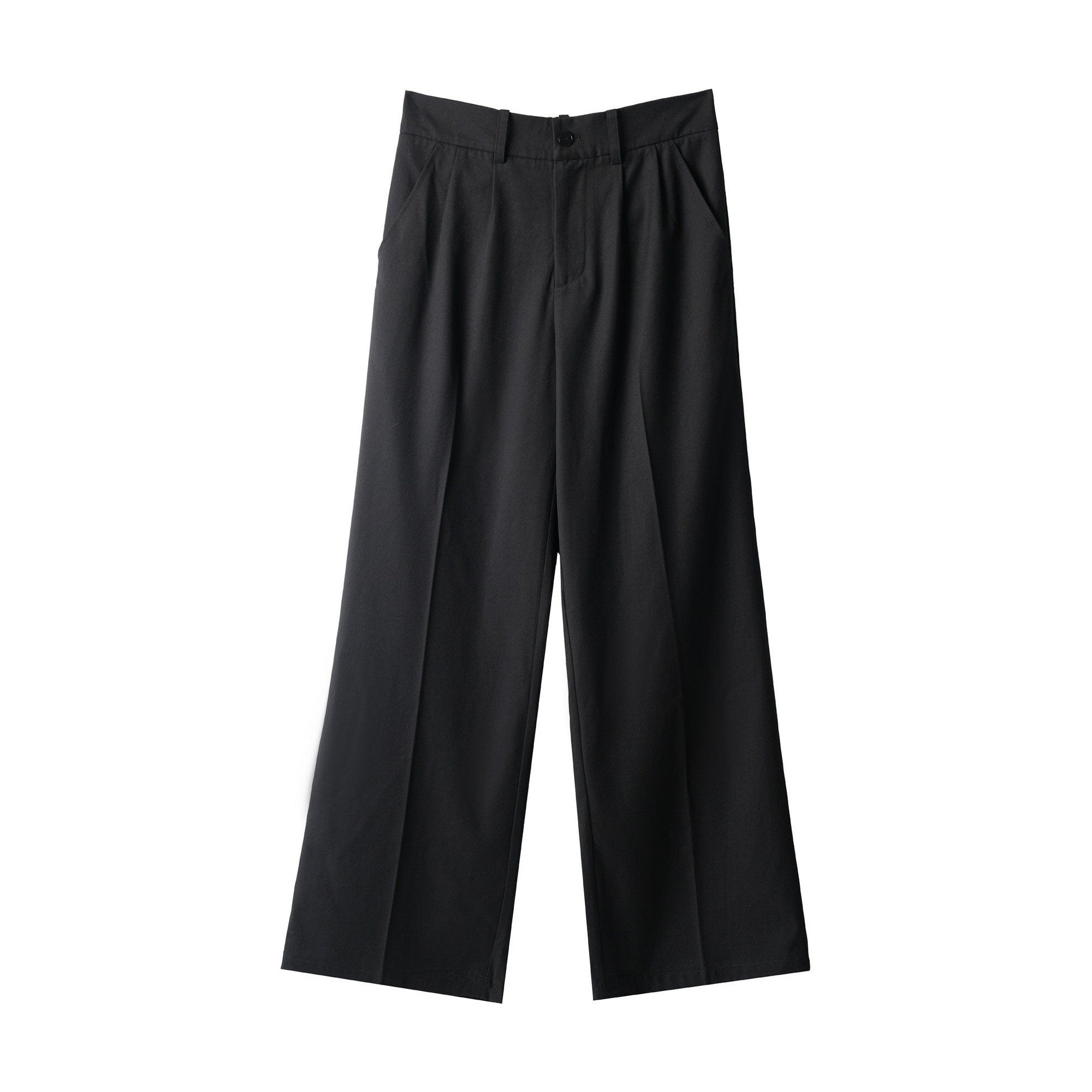 Non Iron Micro Stretch Mid Waist Relaxed Youth Casual Khaki Flared Trousers main image