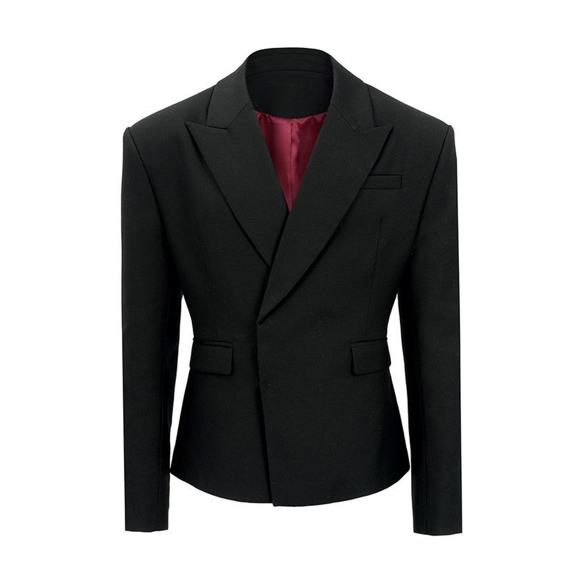 Non Iron Oversized Unisex Casual Poly Cotton Black Double-Breasted Blazers main image