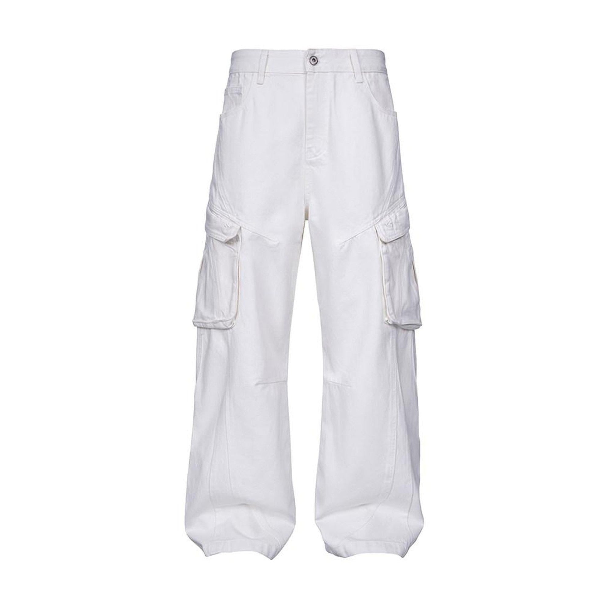 Premium Cotton Anti Pilling Casual Straight Cut Youth White Straight Leg Jeans main image