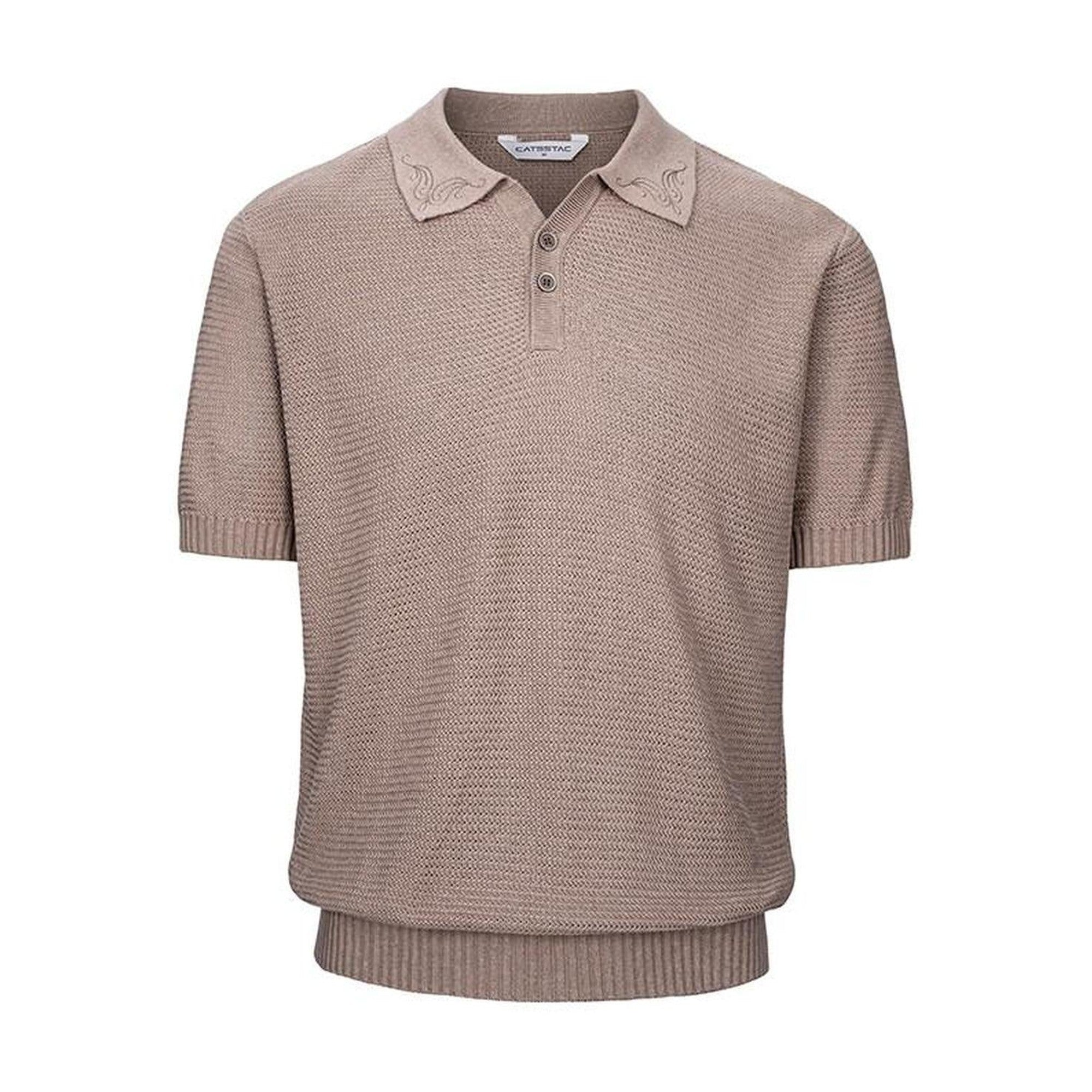 Relaxed Casual Polo Collar Unisex Duan Yu Print Short Sleeve T-Shirts main image