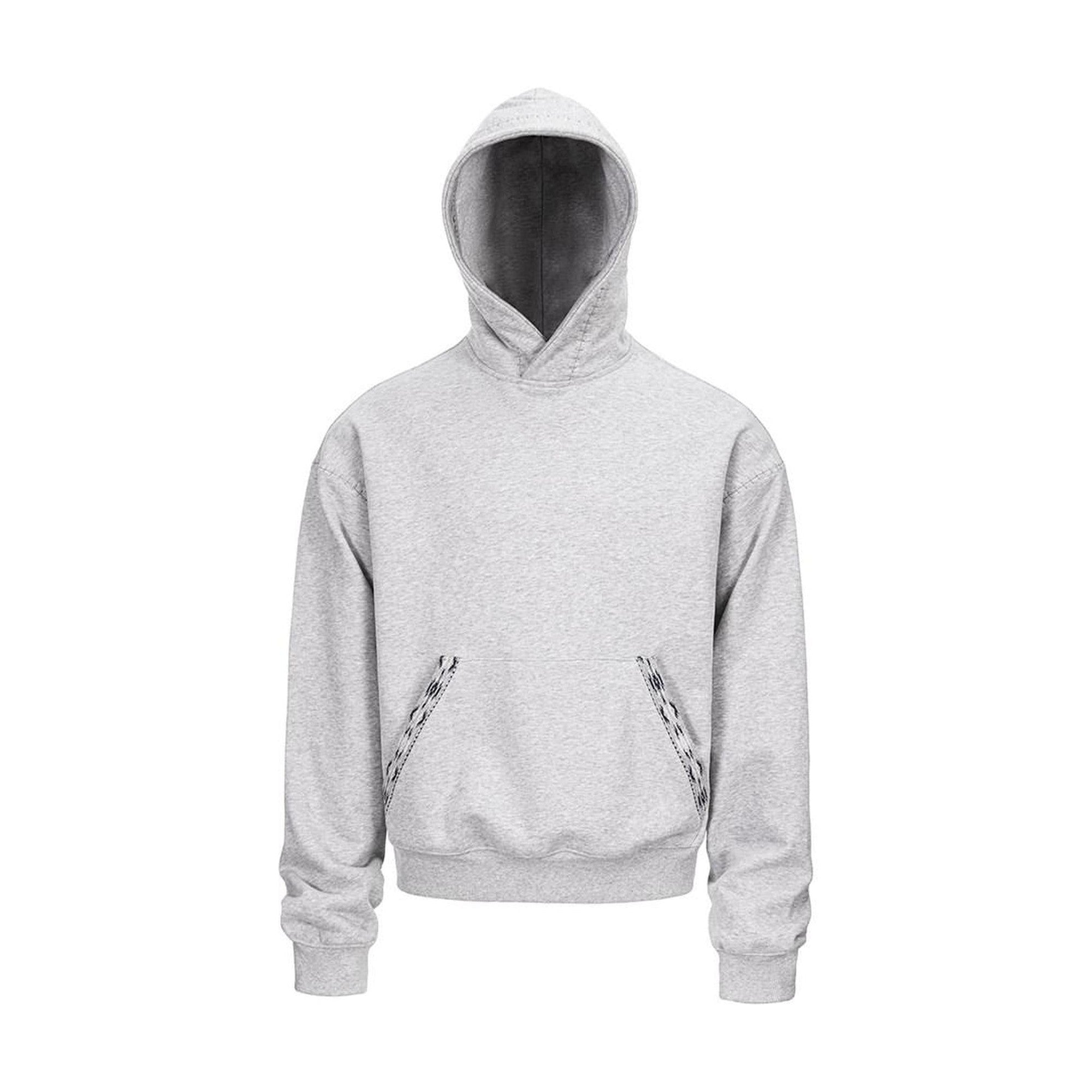 Relaxed Fit Drop Shoulder Pullover With Kangaroo Pocket Unisex Casual Black Gray Hoodie main image