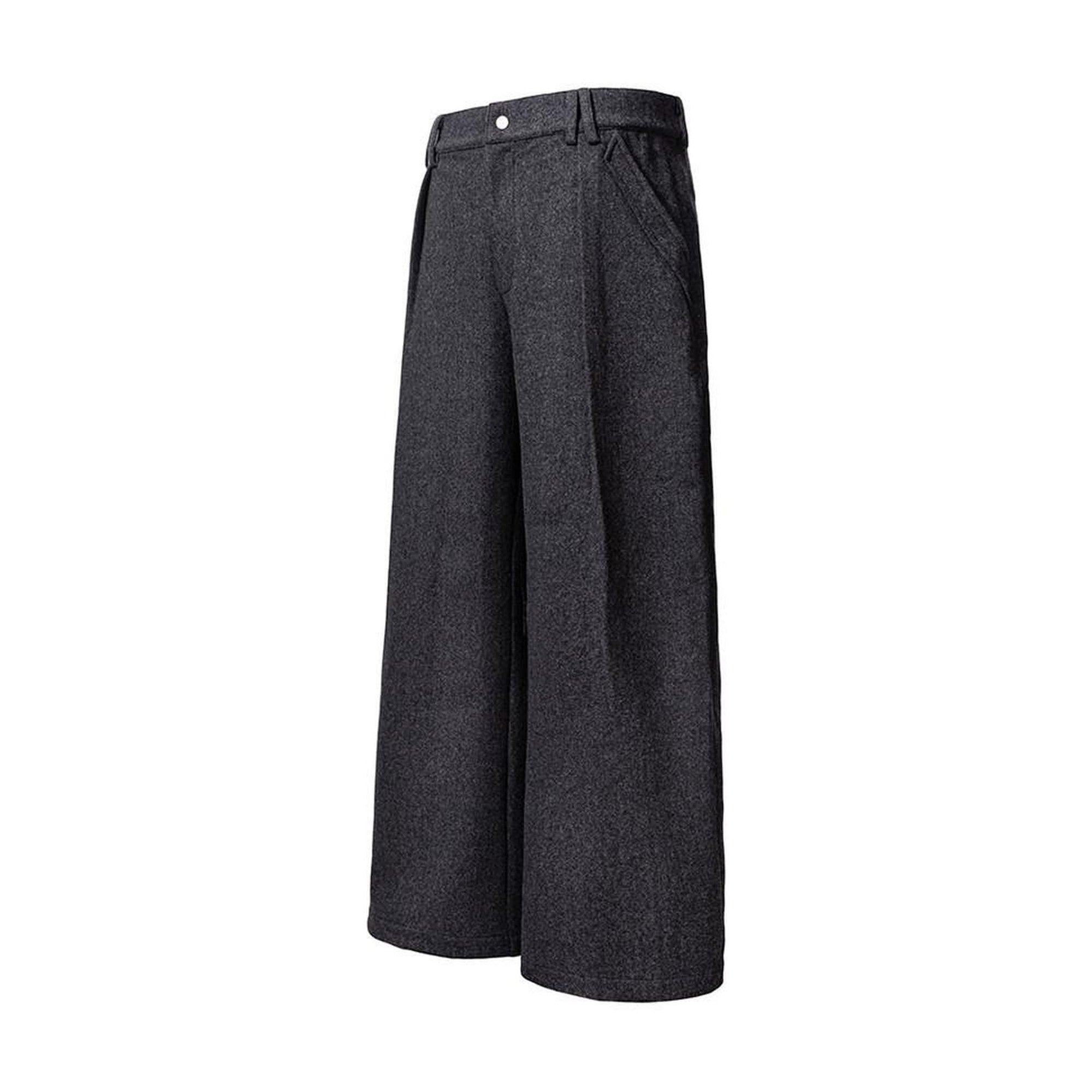 Relaxed Loose Fit Cool Youthful Casual Solid Grey Brown Wide Leg Pants main image