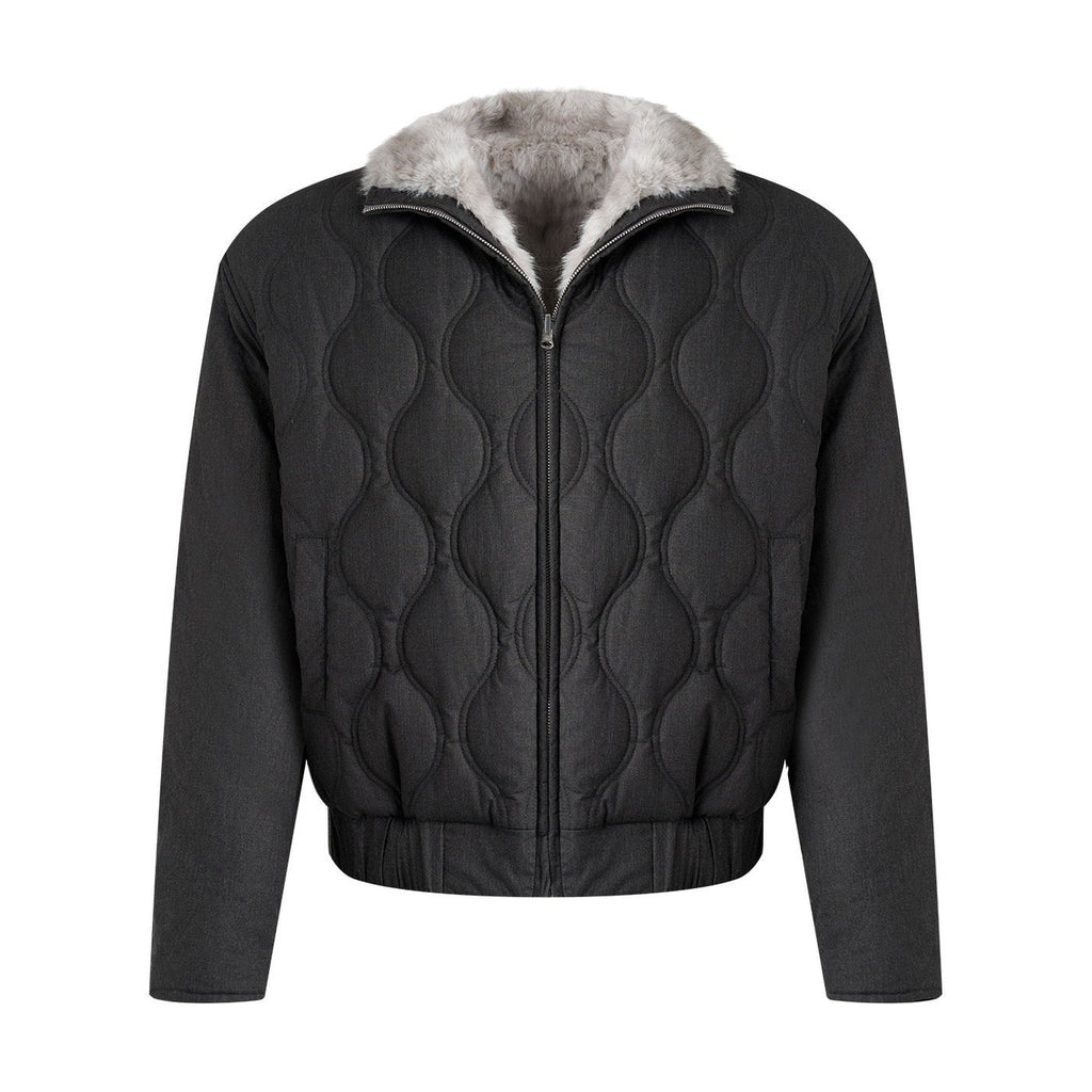Reversible Loose Cropped Cleanfit Zip Youth Everyday Ink Blue Puffer Jackets main image