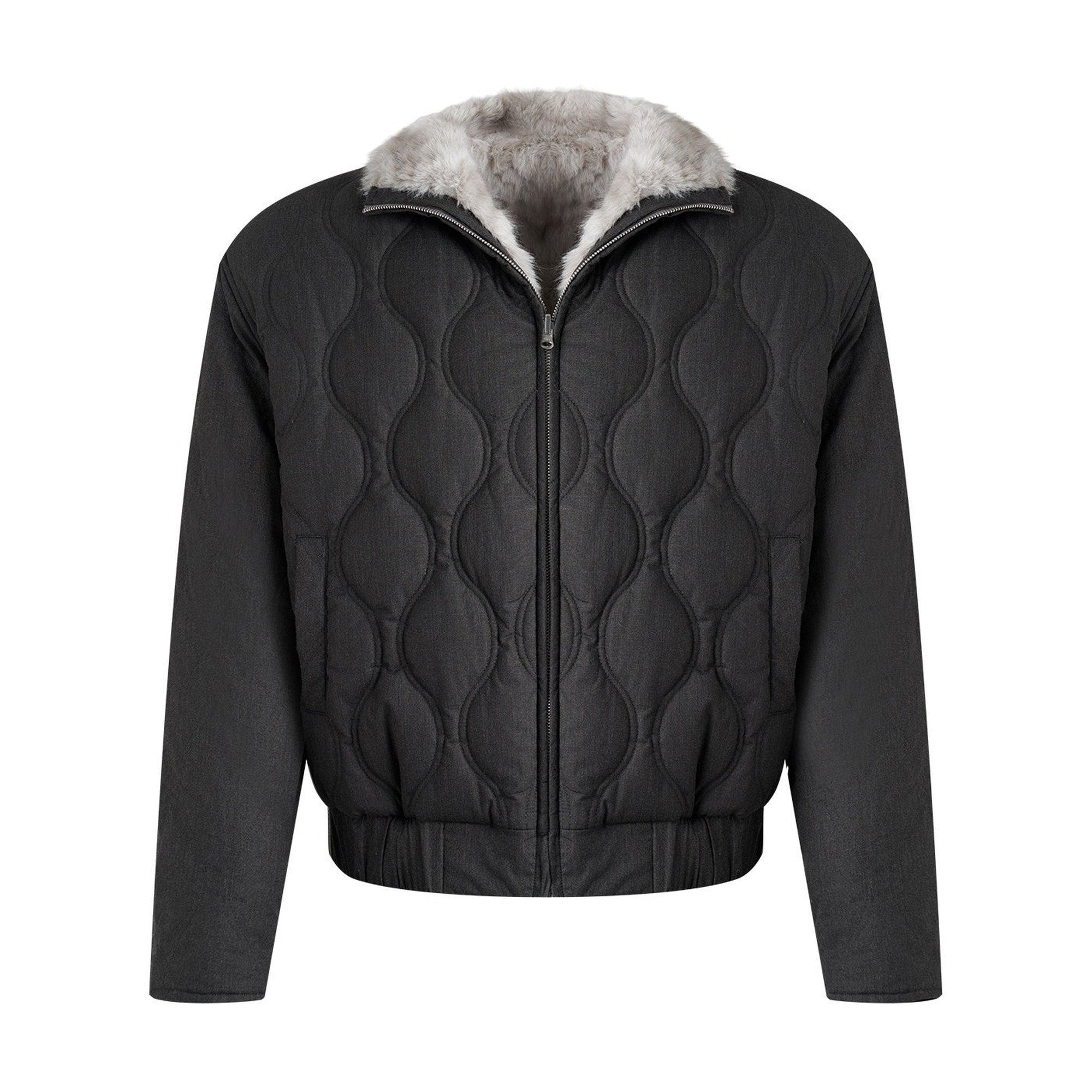 Reversible Loose Cropped Cleanfit Zip Youth Everyday Ink Blue Puffer Jackets main image