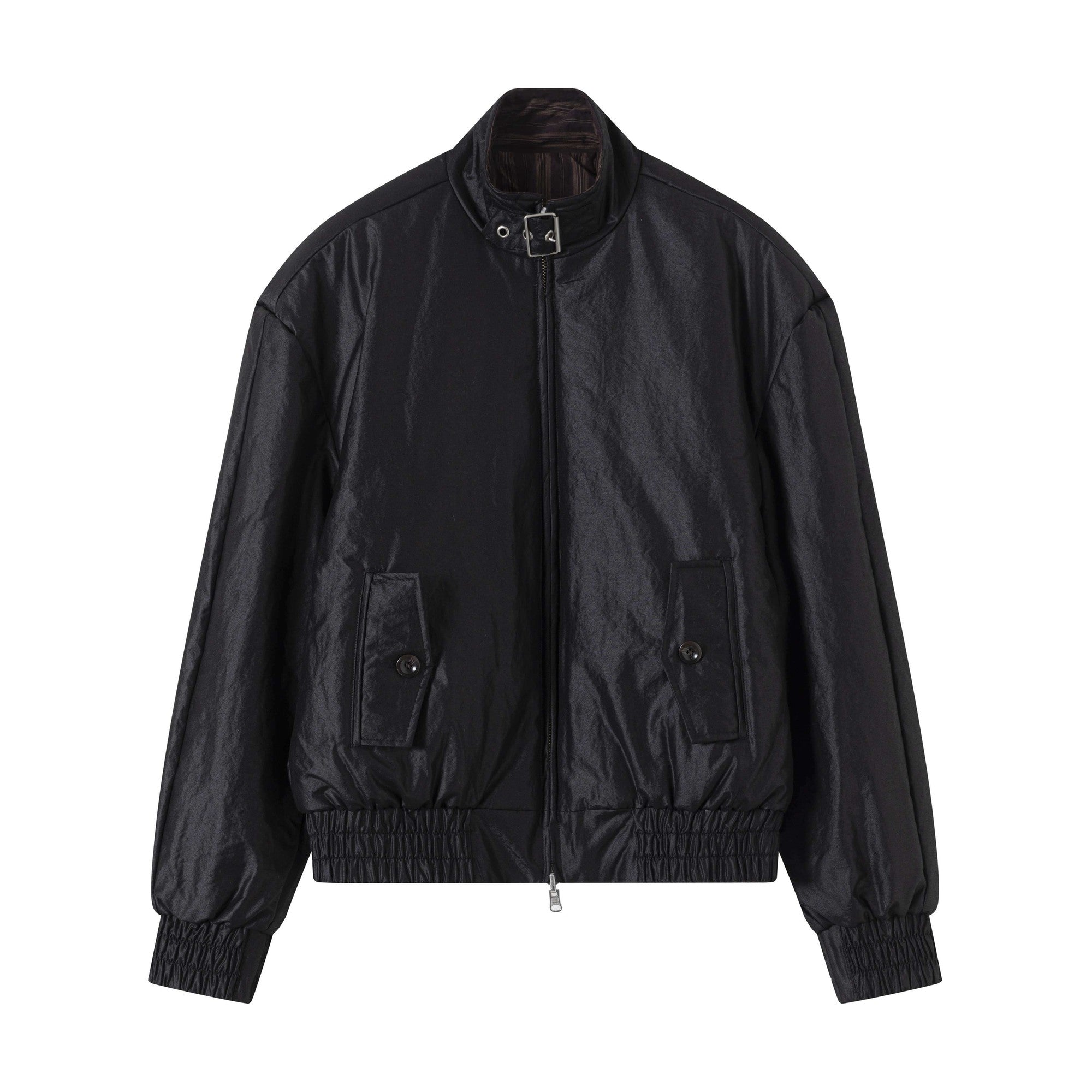 Reversible Matte Waxed Quilted Loose Unisex Padded Harrington Jackets main image