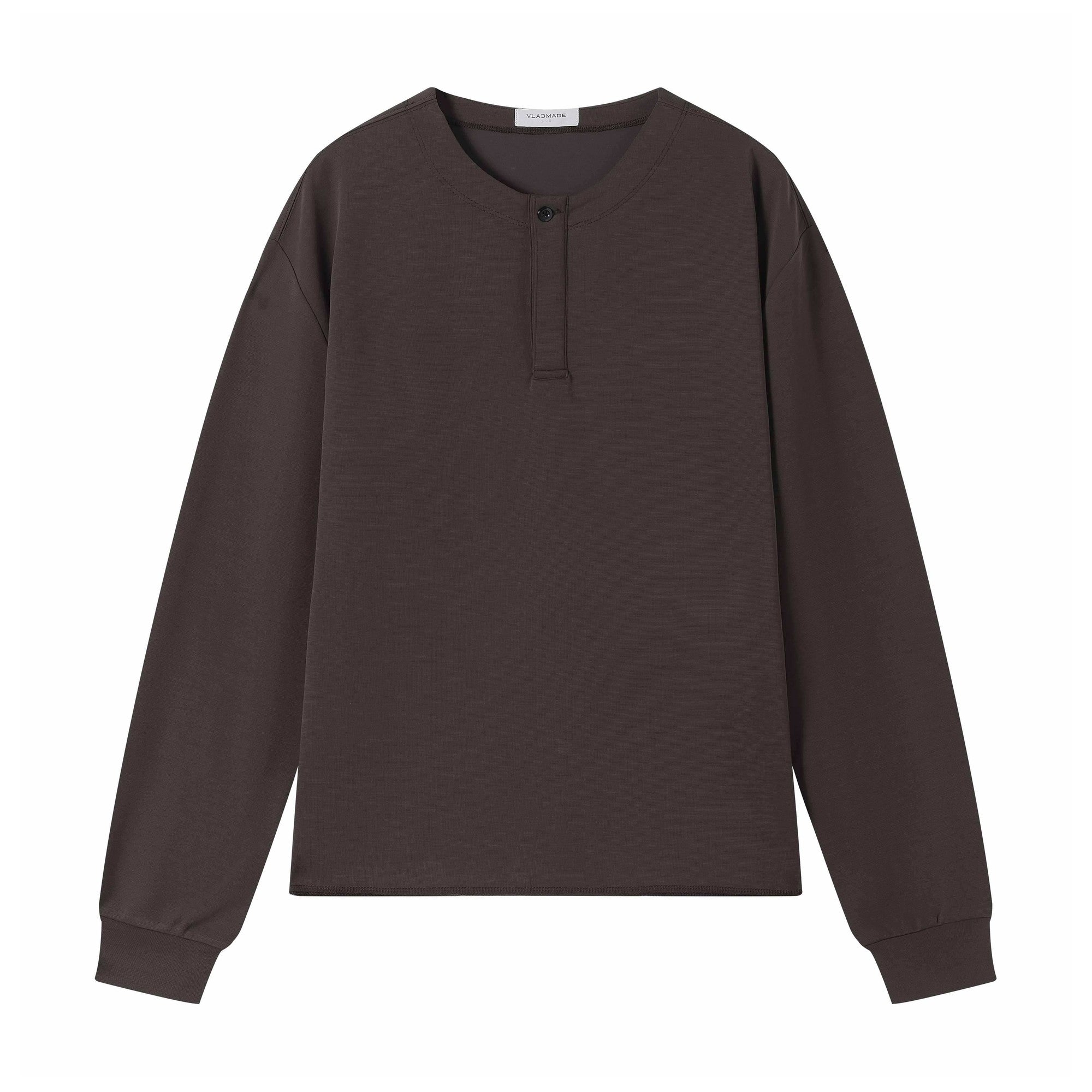 Skin Friendly Breathable Modal Loose Fit Button Cuffed Unisex Henley Shirts main image