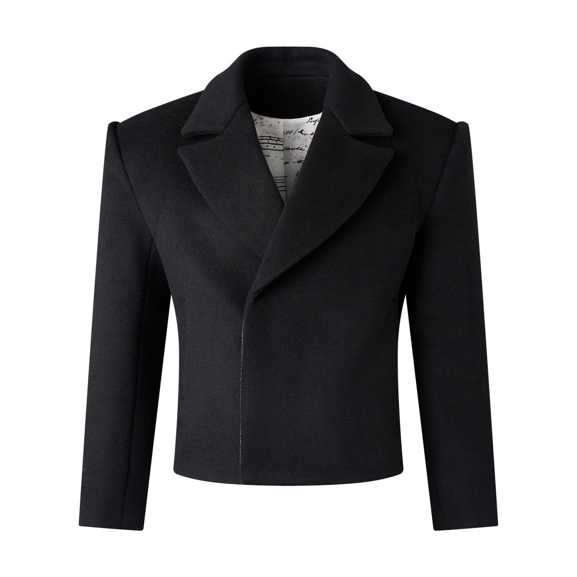 Slim Waist British Short Non Iron Unisex Casual Wool Blend Black Wool Blazers main image
