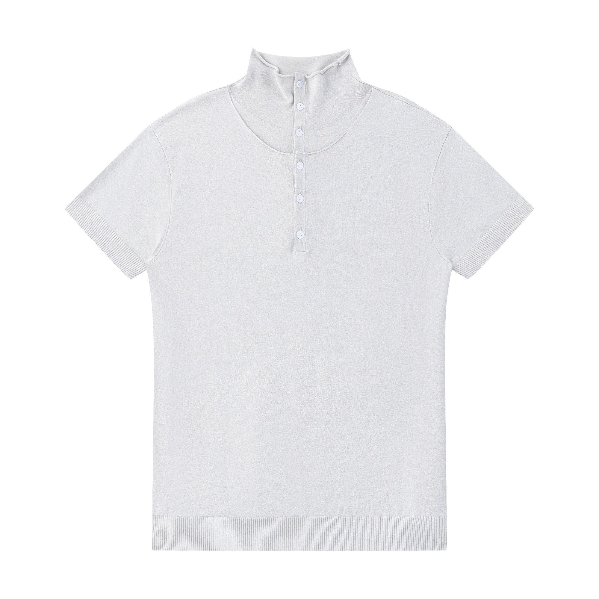 Soft Breathable Modal Blend Relaxed High Neck Unisex Solid Short Sleeve T-Shirts main image