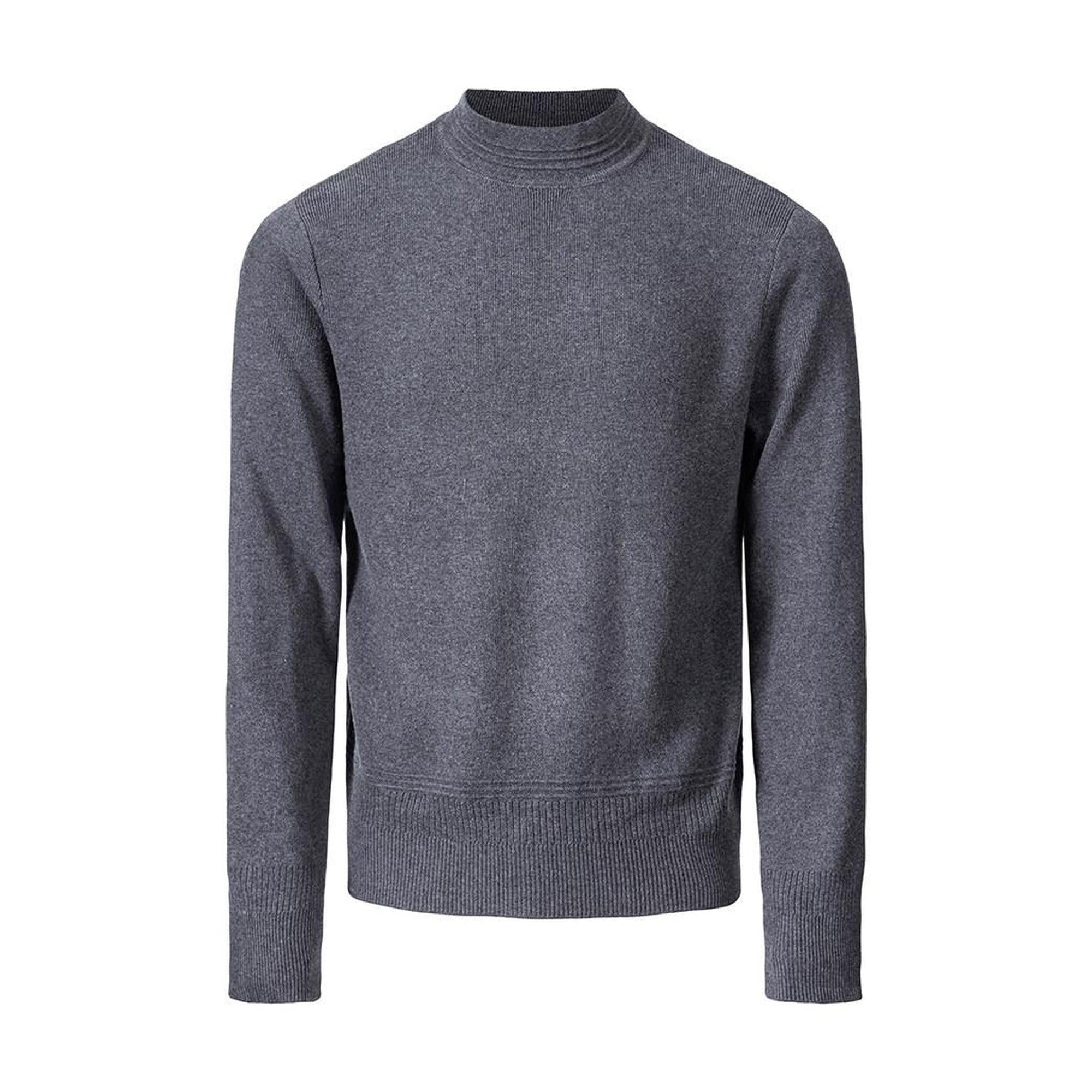 Soft Loose Mock Neck Warm Casual Unisex Knit Black Gray Sweaters main image