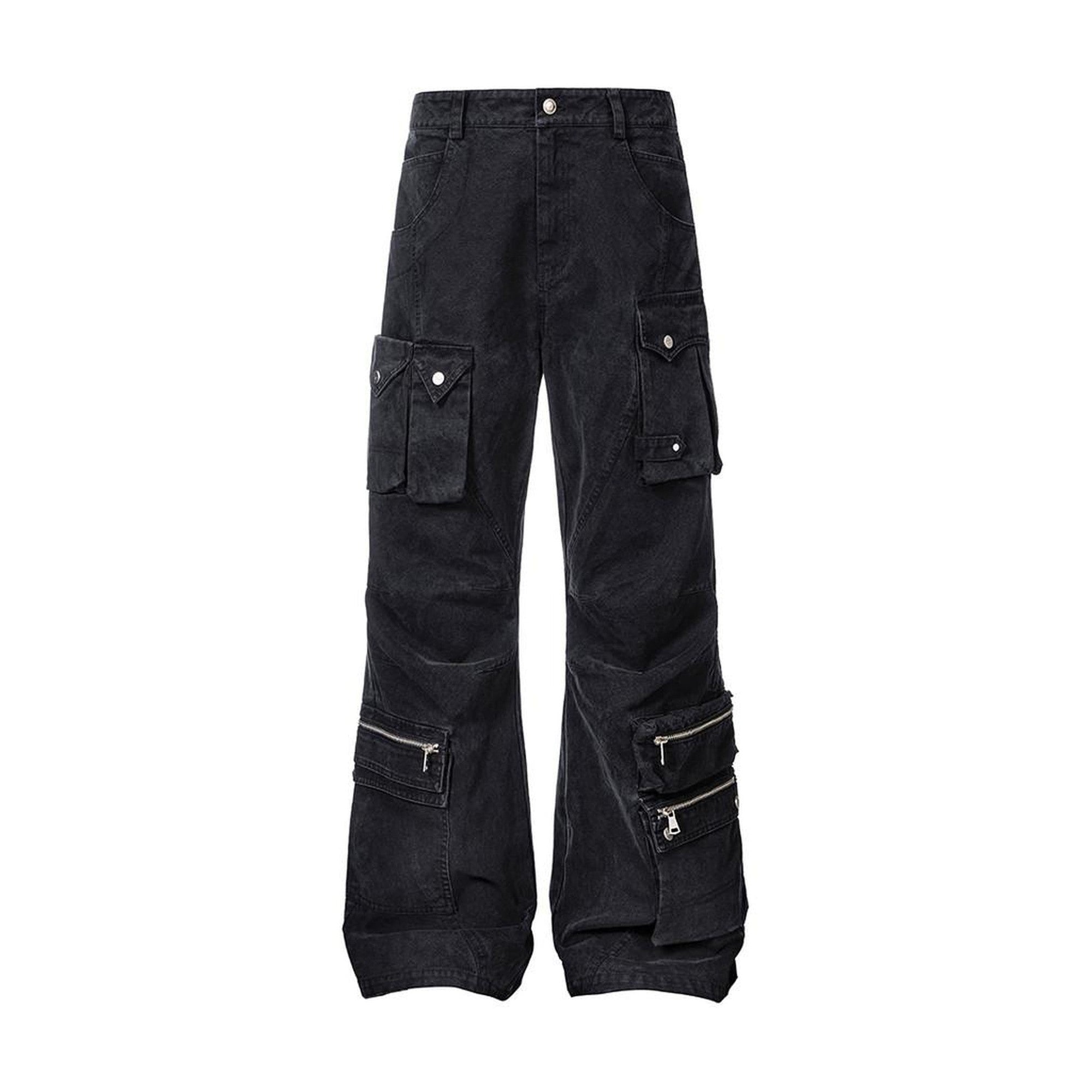 Soft Pure Cotton Washed Pleated Straight Flare Casual Everyday Wide Leg Pants main image