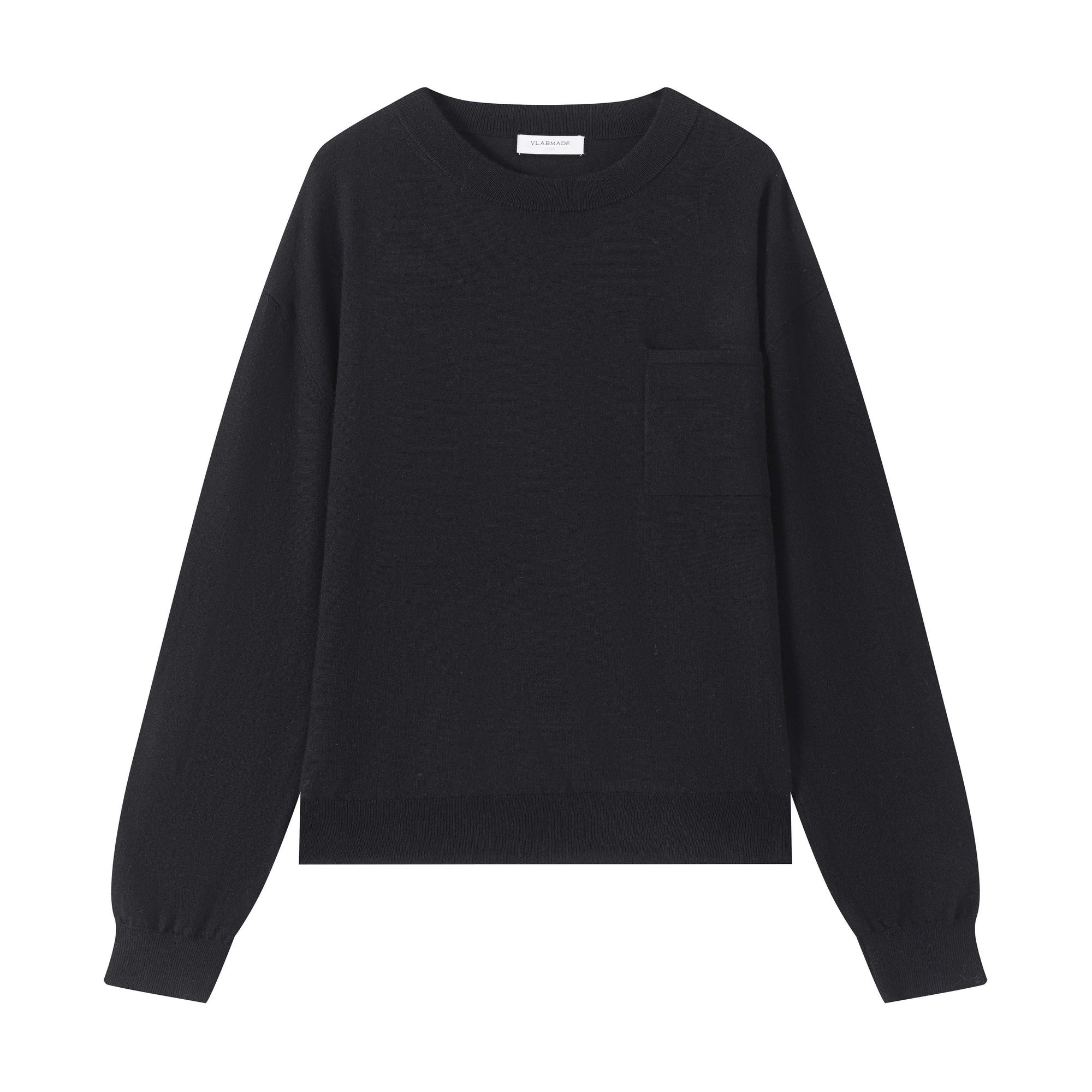 Soft Wool Blend Knit Loose Fit Cropped Unisex Streetwear Crewneck Sweatshirts main image