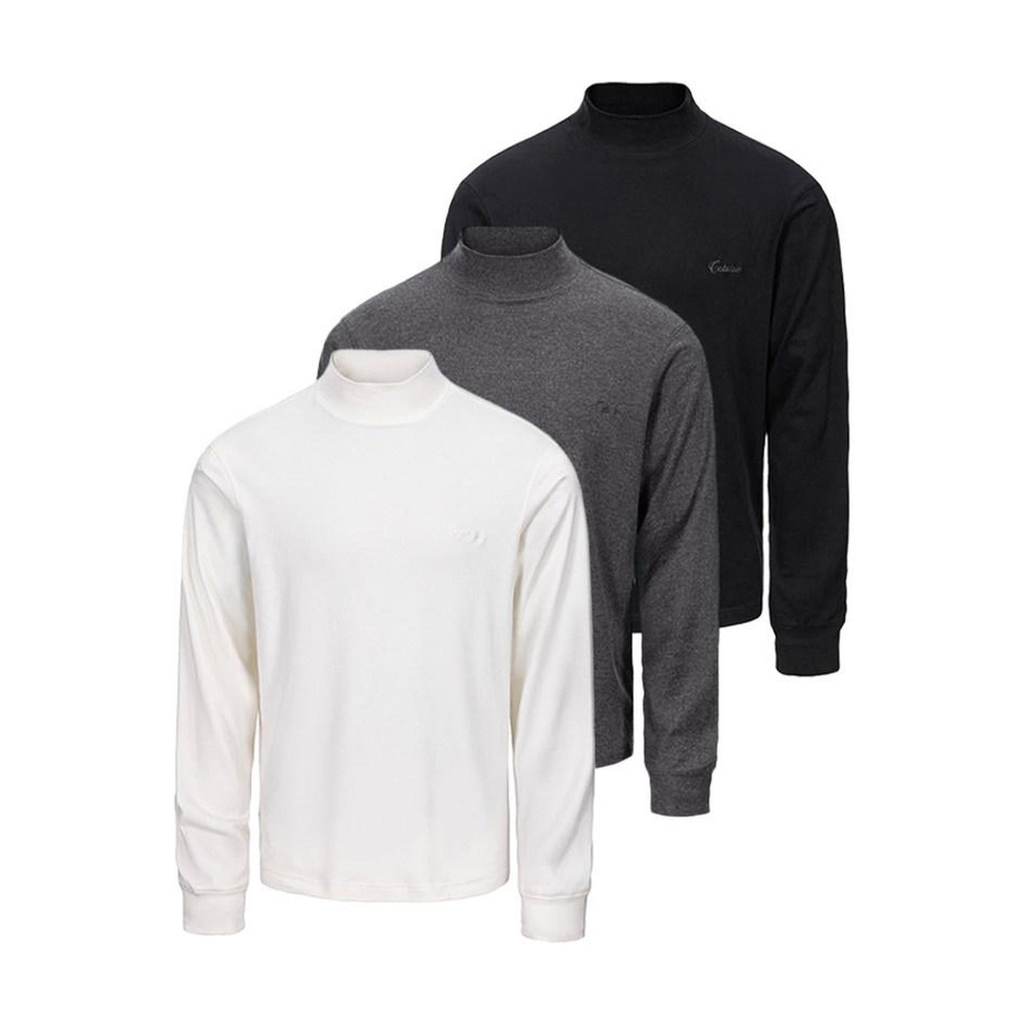 Thermal Loose Casual Half Collar Unisex Pullover Long Sleeve T-Shirts main image