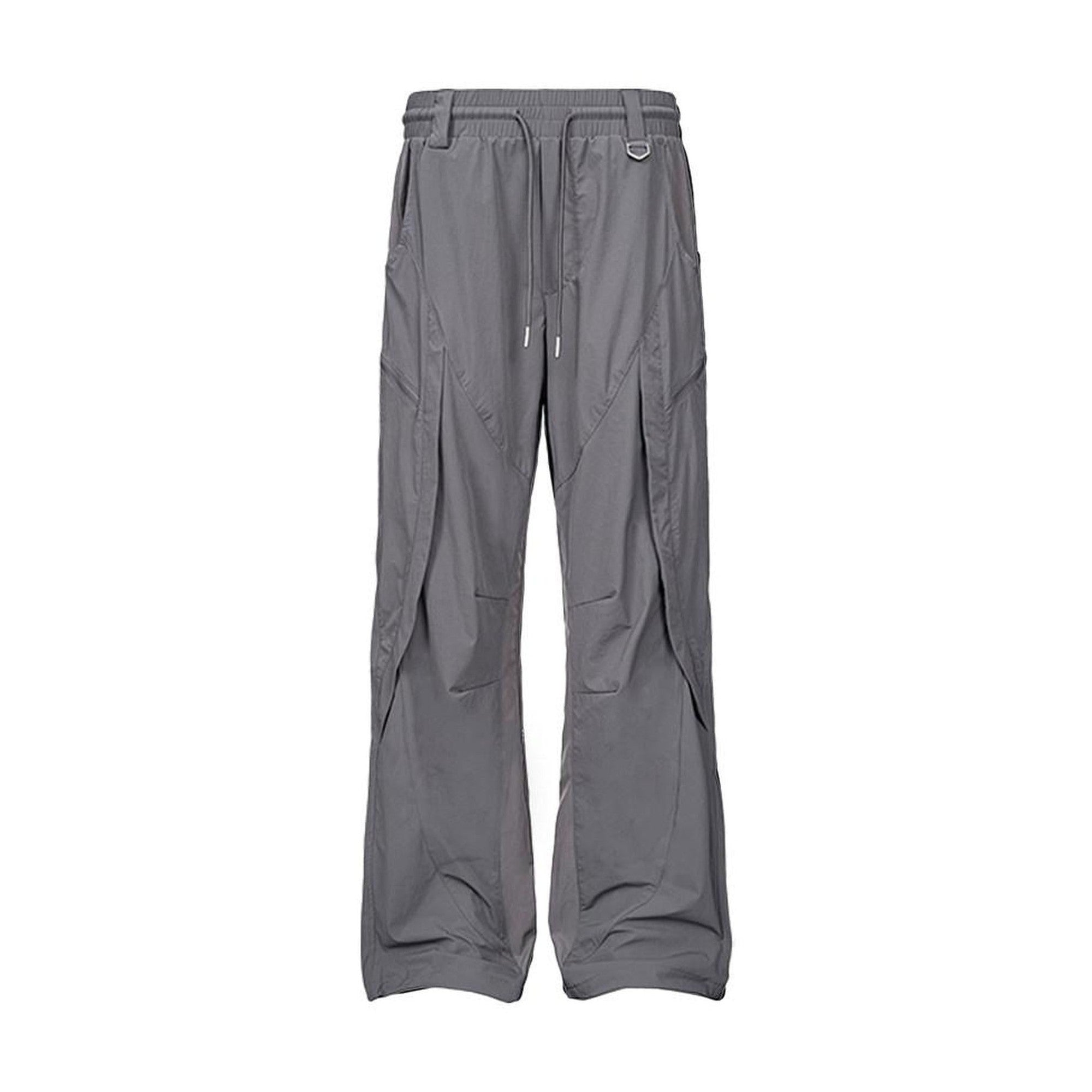 Uv Protection Relaxed Drawstring Nylon Stretch Black Wide Leg Pants main image