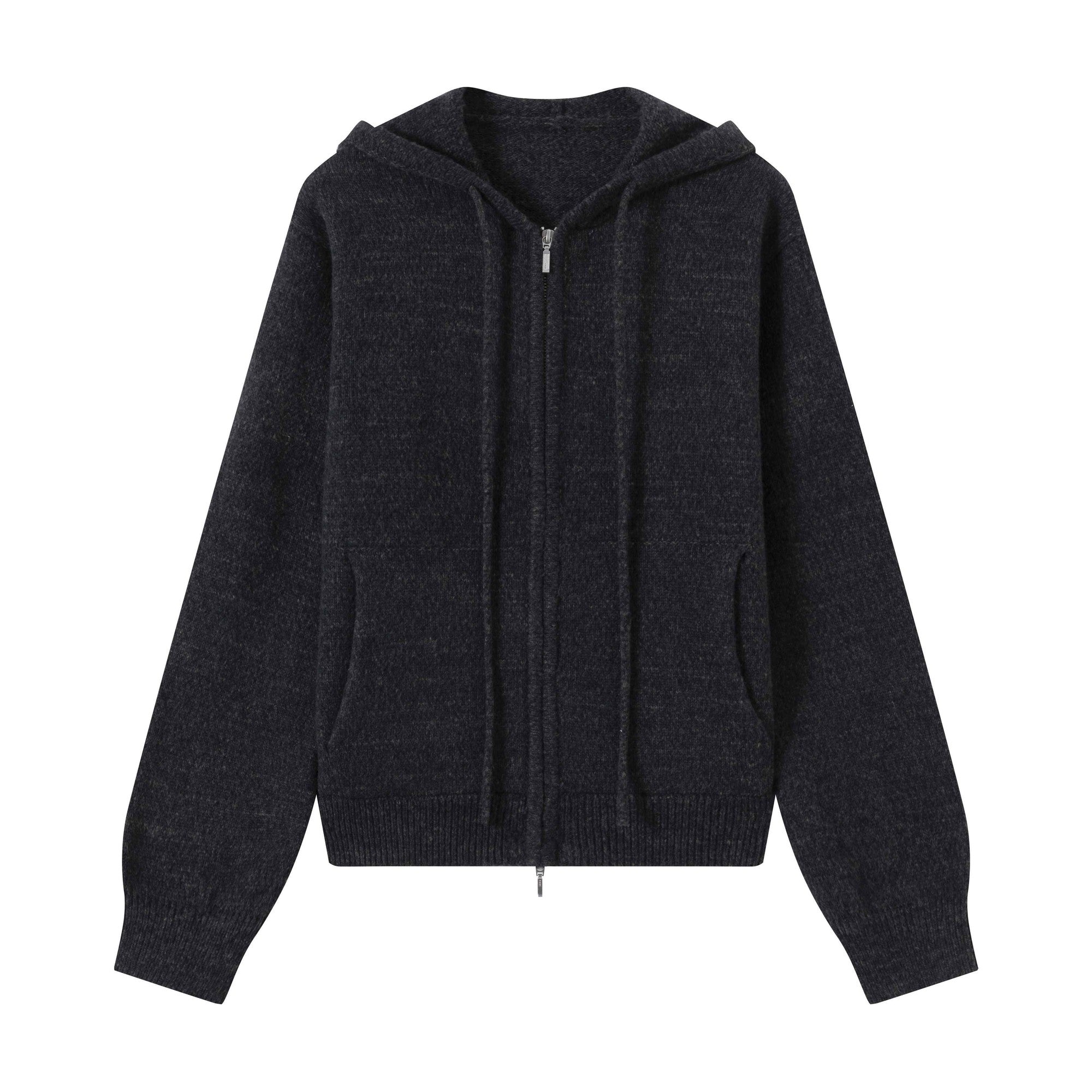 Warm Hooded Zip Knit Vintage Short Regular Fit Unisex Streetwear Cardigans main image