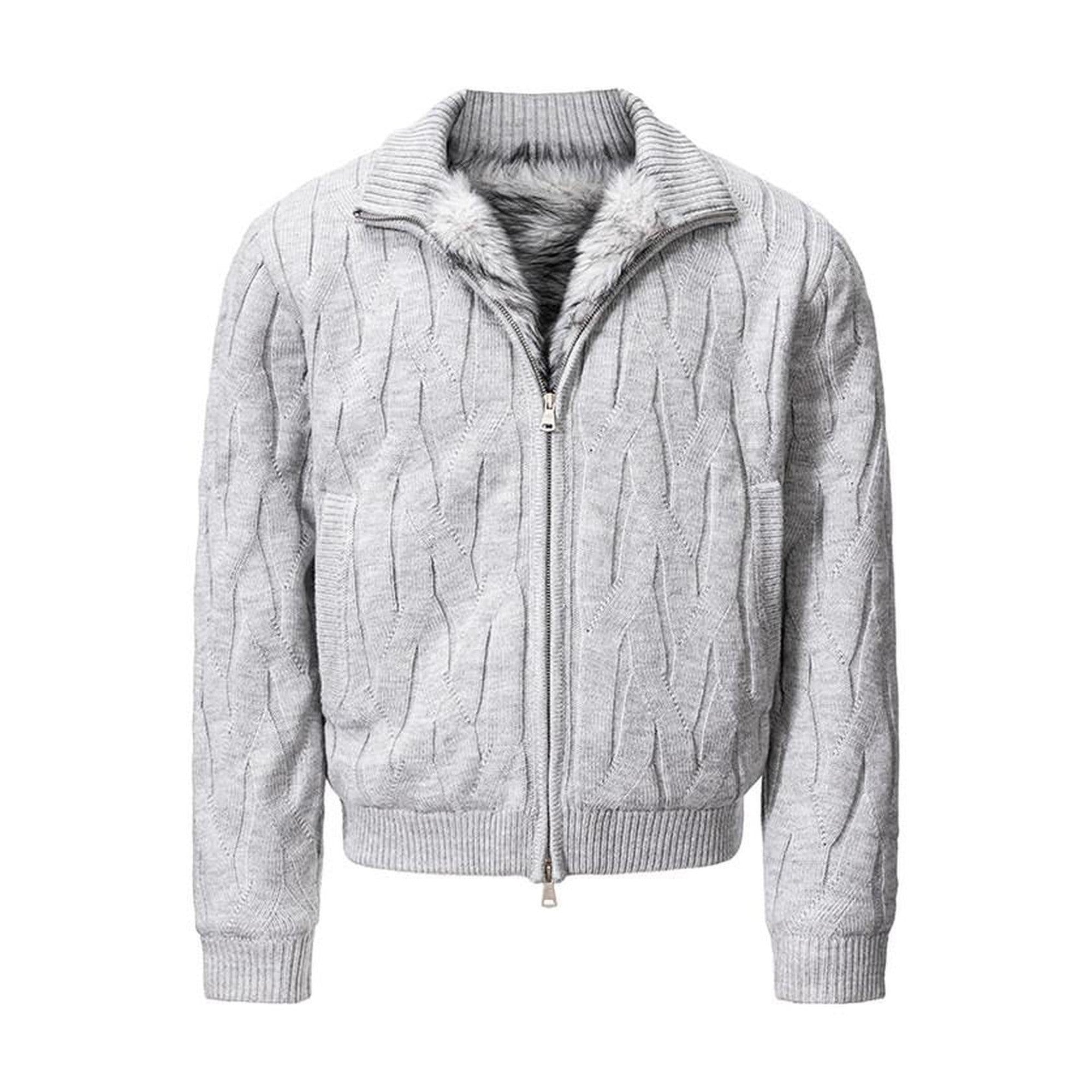 Warm Loose Fit Stand Collar Casual Solid Knit Long Sleeve Sweaters main image