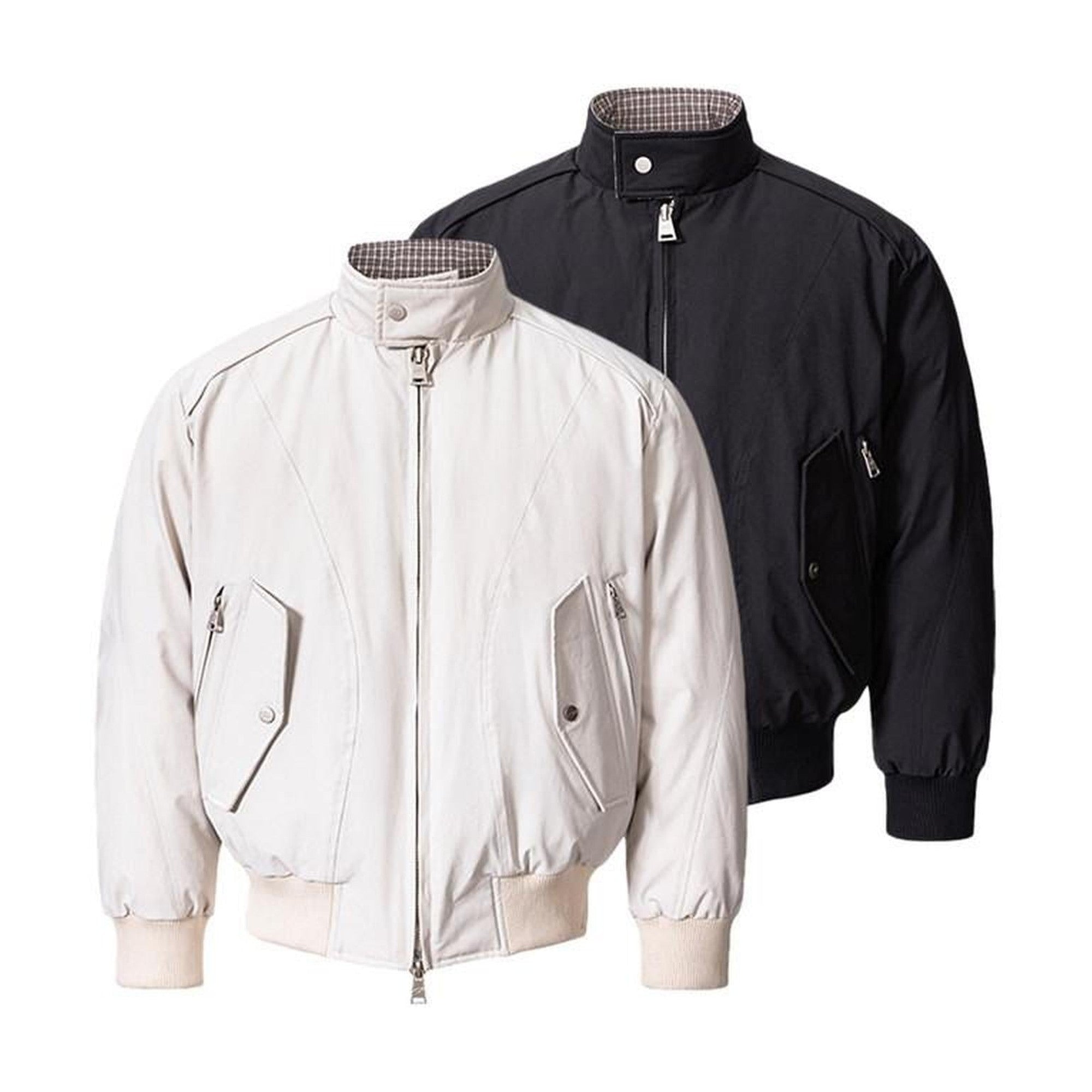 Warm Oversized Cleanfit Stand Collar Youth Casual Solid Black Puffer Jackets main image