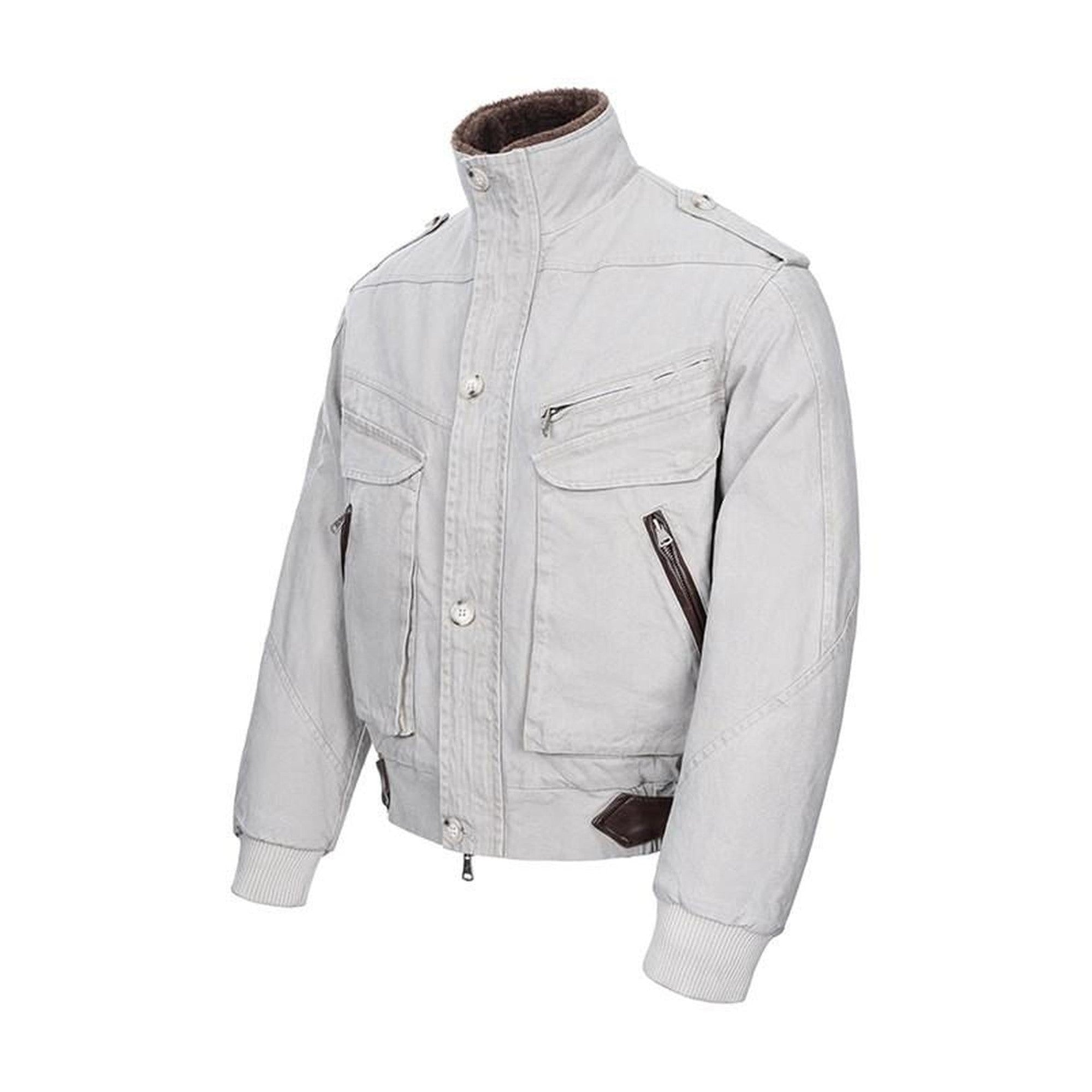 Warm Relaxed Fit Clean Fit Lapel Collar Casual Youth Beige Puffer Jackets main image