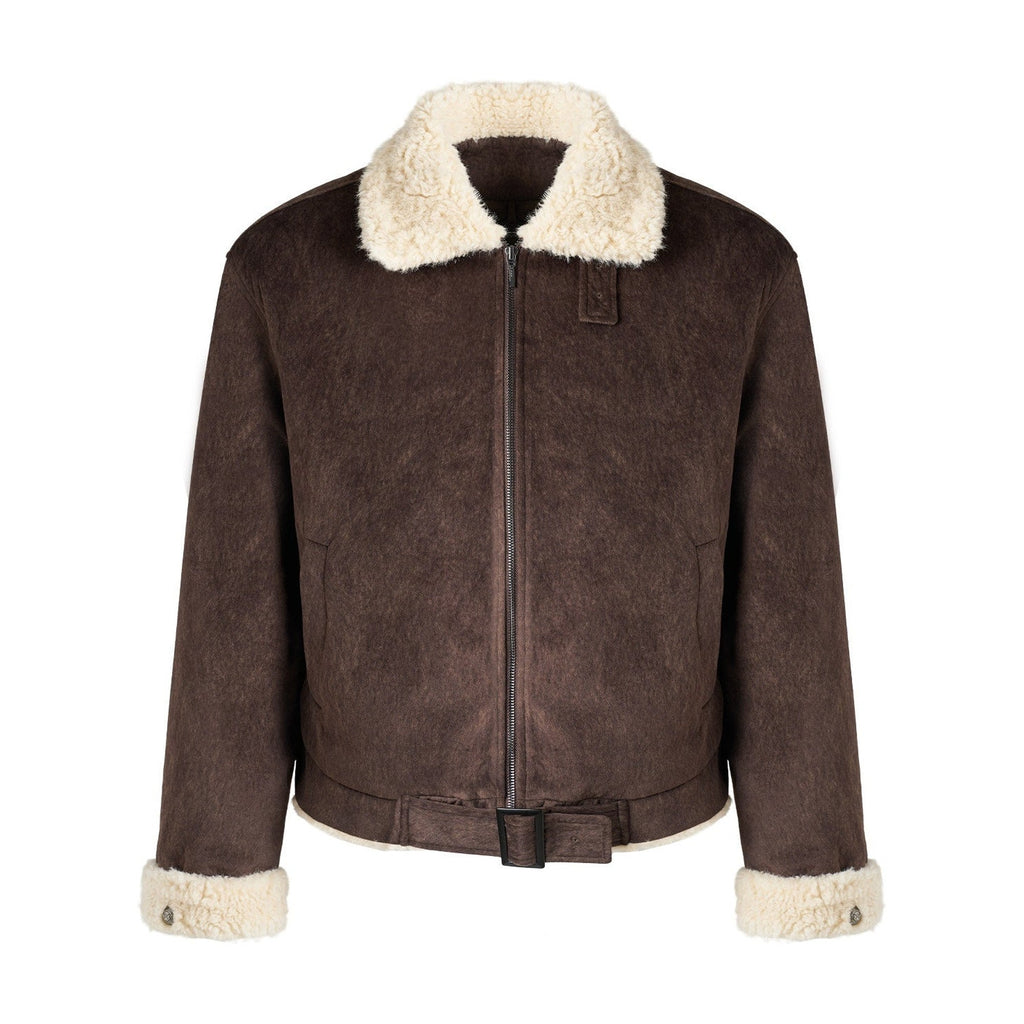 Warm Silk Cotton Filled Cleanfit Brown Casual Youth Zipper Puffer Jackets main image