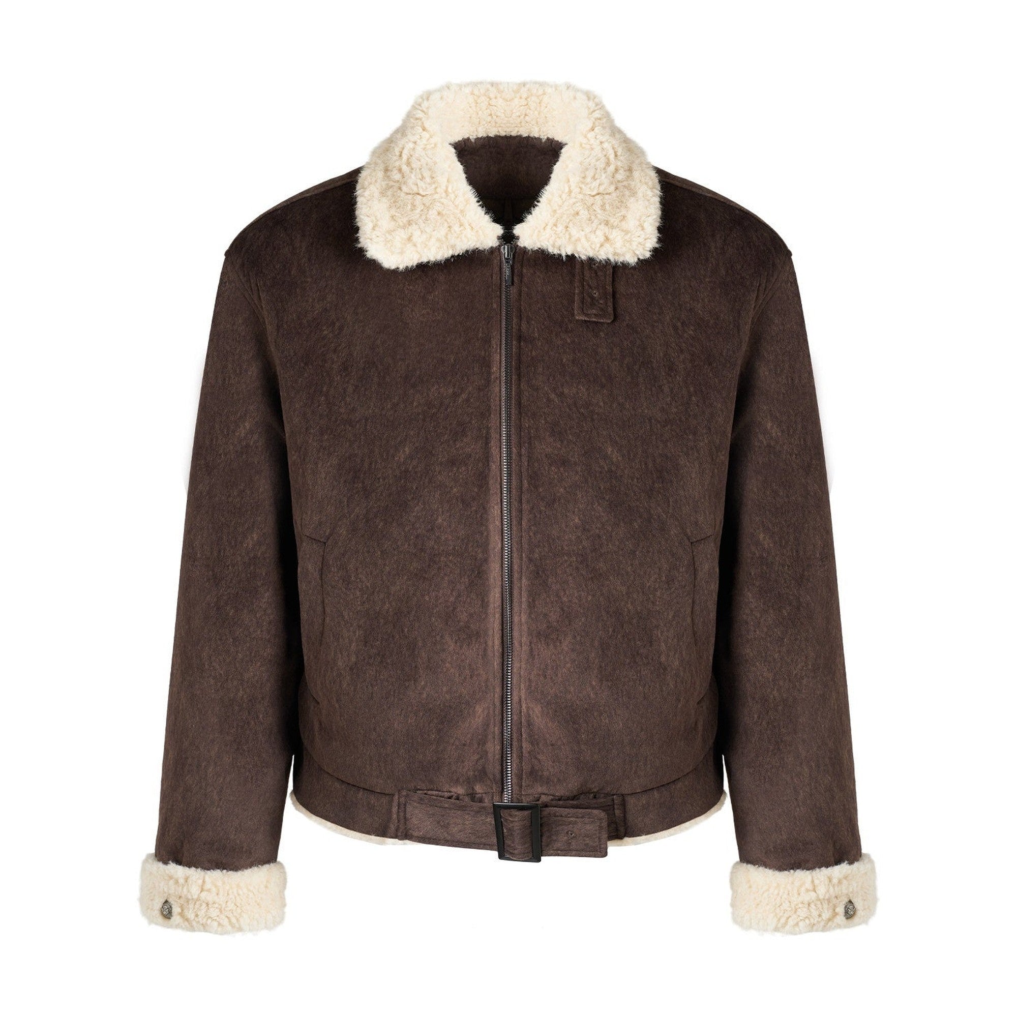Warm Silk Cotton Filled Cleanfit Brown Casual Youth Zipper Puffer Jackets main image