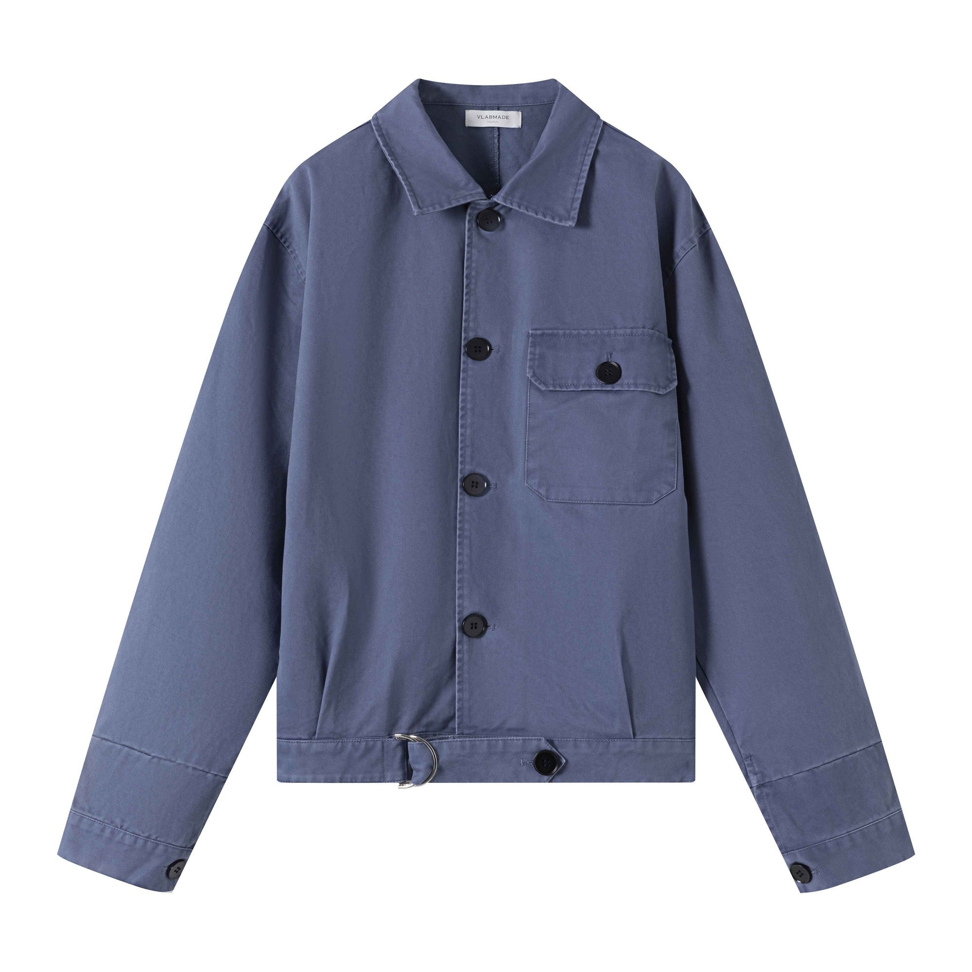 Washed Cotton Twill Loose Fit Pocket Short Length Elegant Unisex Overshirts main image