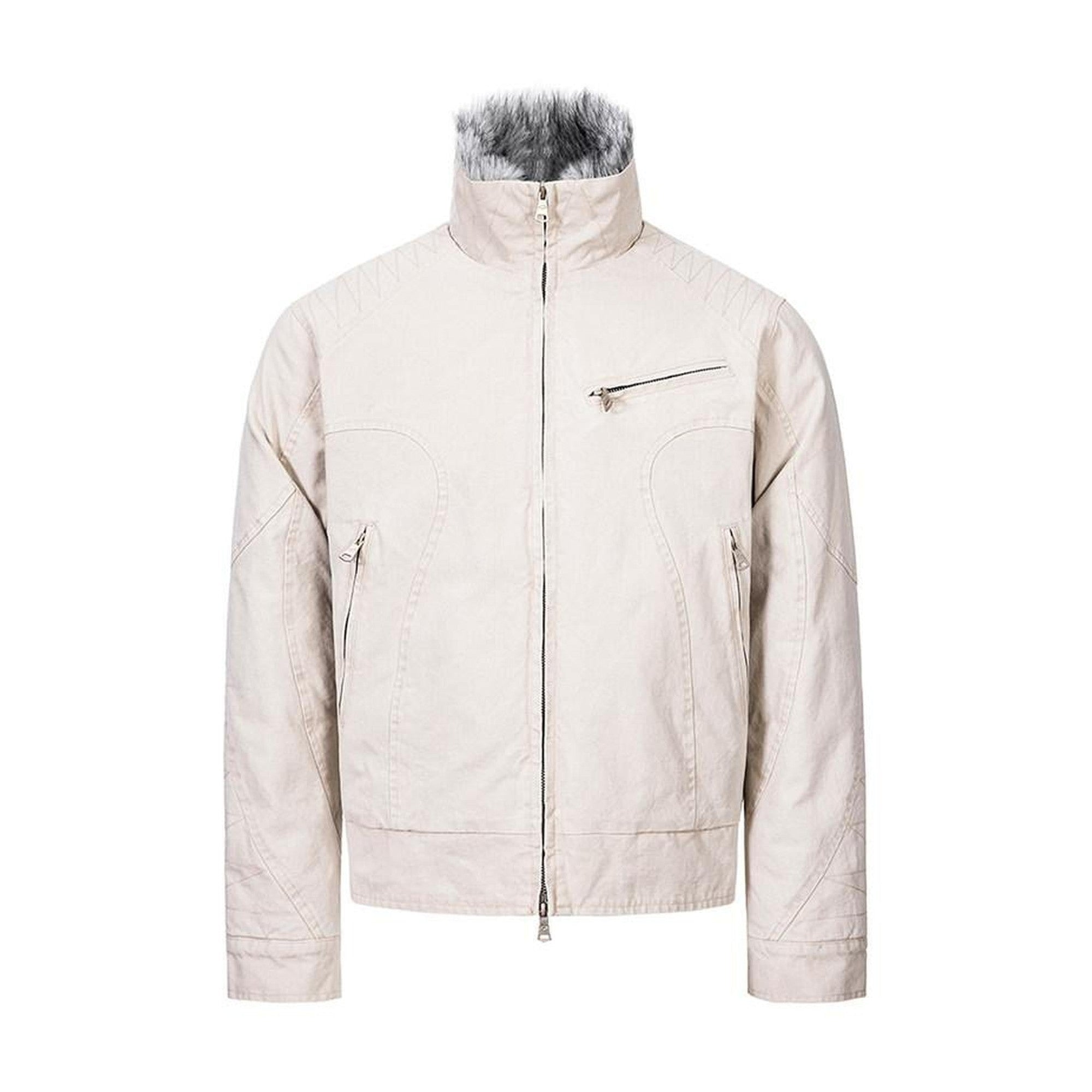 Washed Loose Fit Youth Casual Stand Collar Unisex Everyday Zip Front Jackets main image