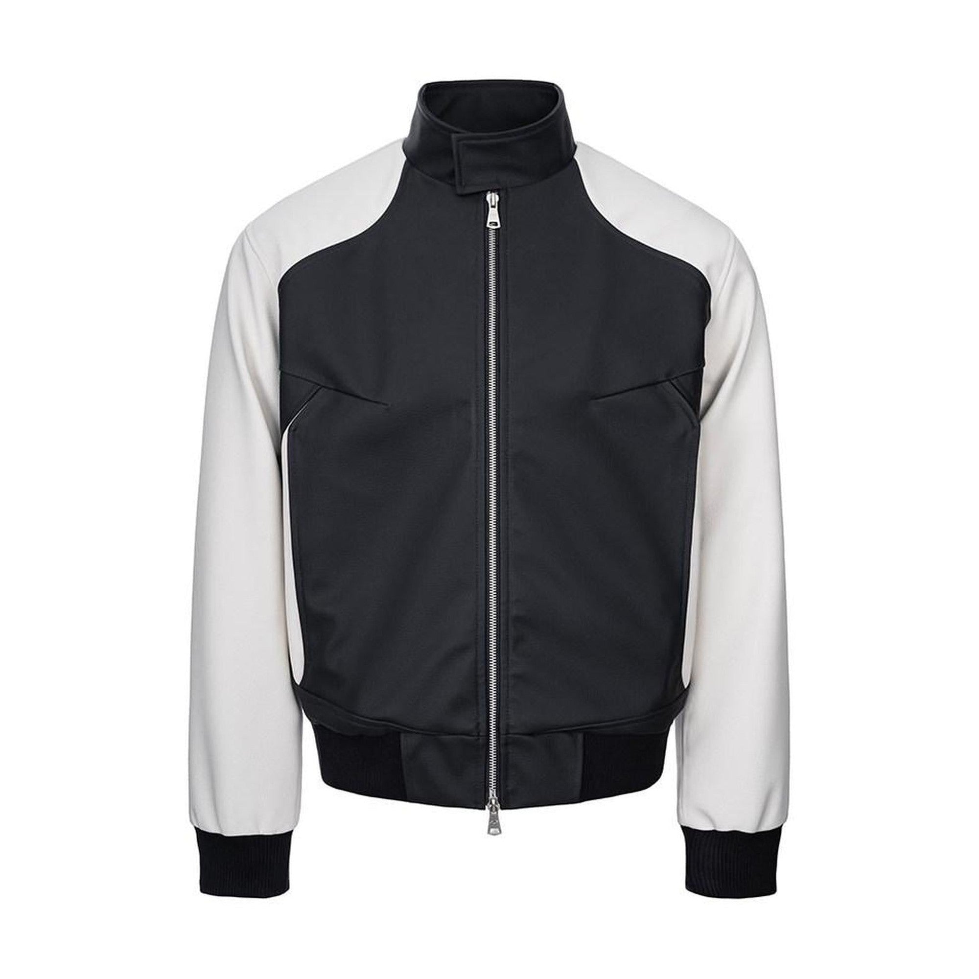 Waterproof Silicone Coated Lafa Leather Loose Fit Stand Collar Men Zip Jackets main image