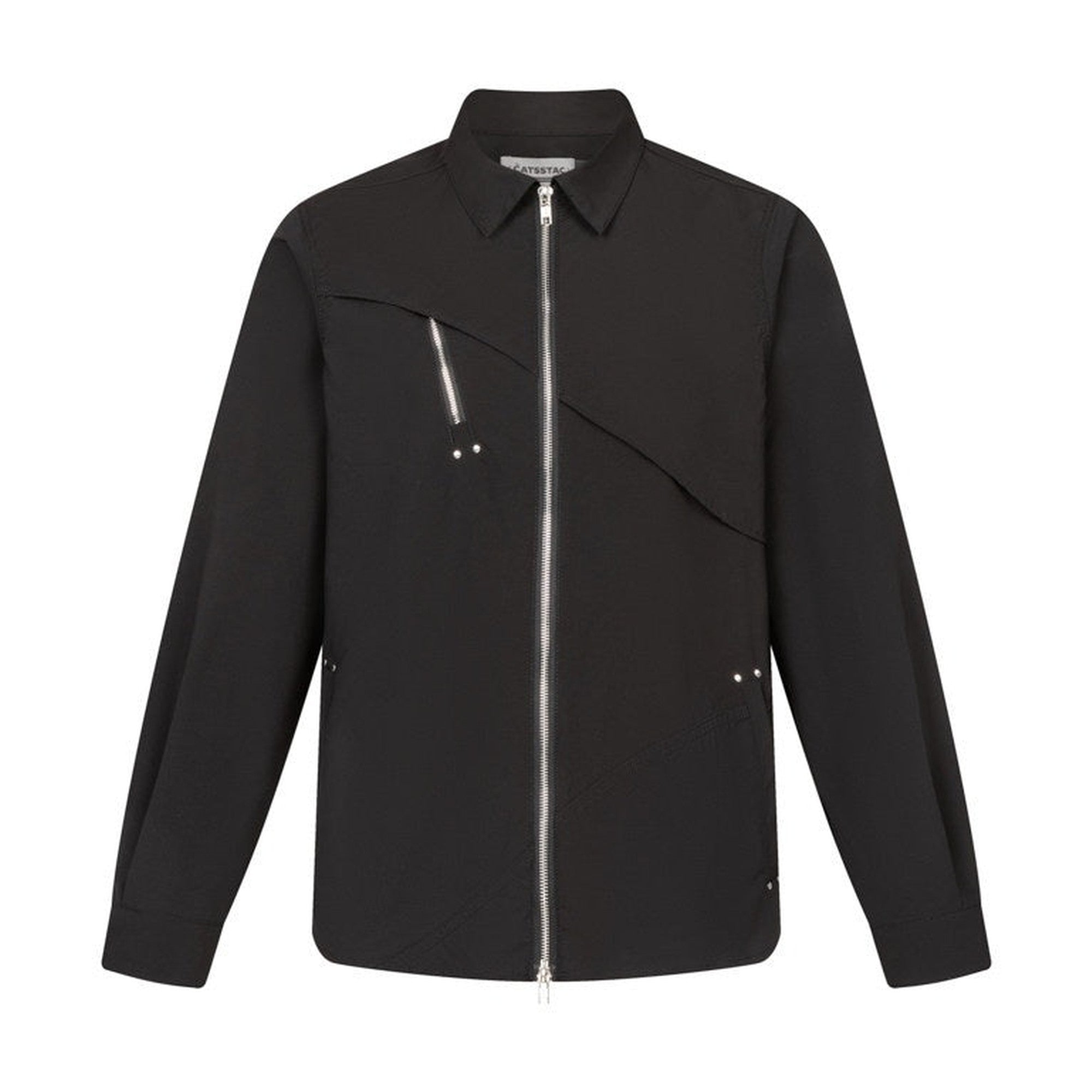 Waterproof Stain Resistant Loose Zipper Long Sleeve Youth Black Beige Shirts main image