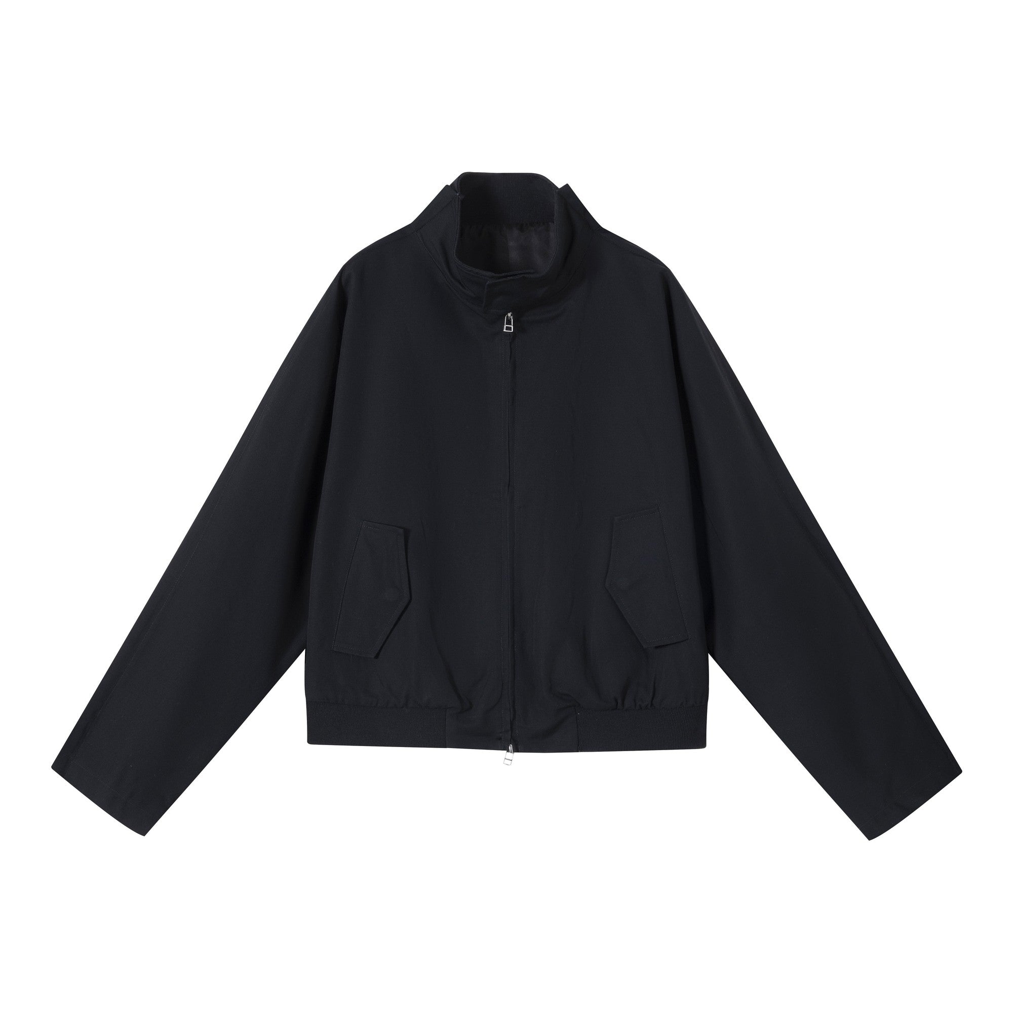 Wrinkle Free 3D Detail Loose Fit Unisex Cotton Linen Zip Harrington Jackets main image