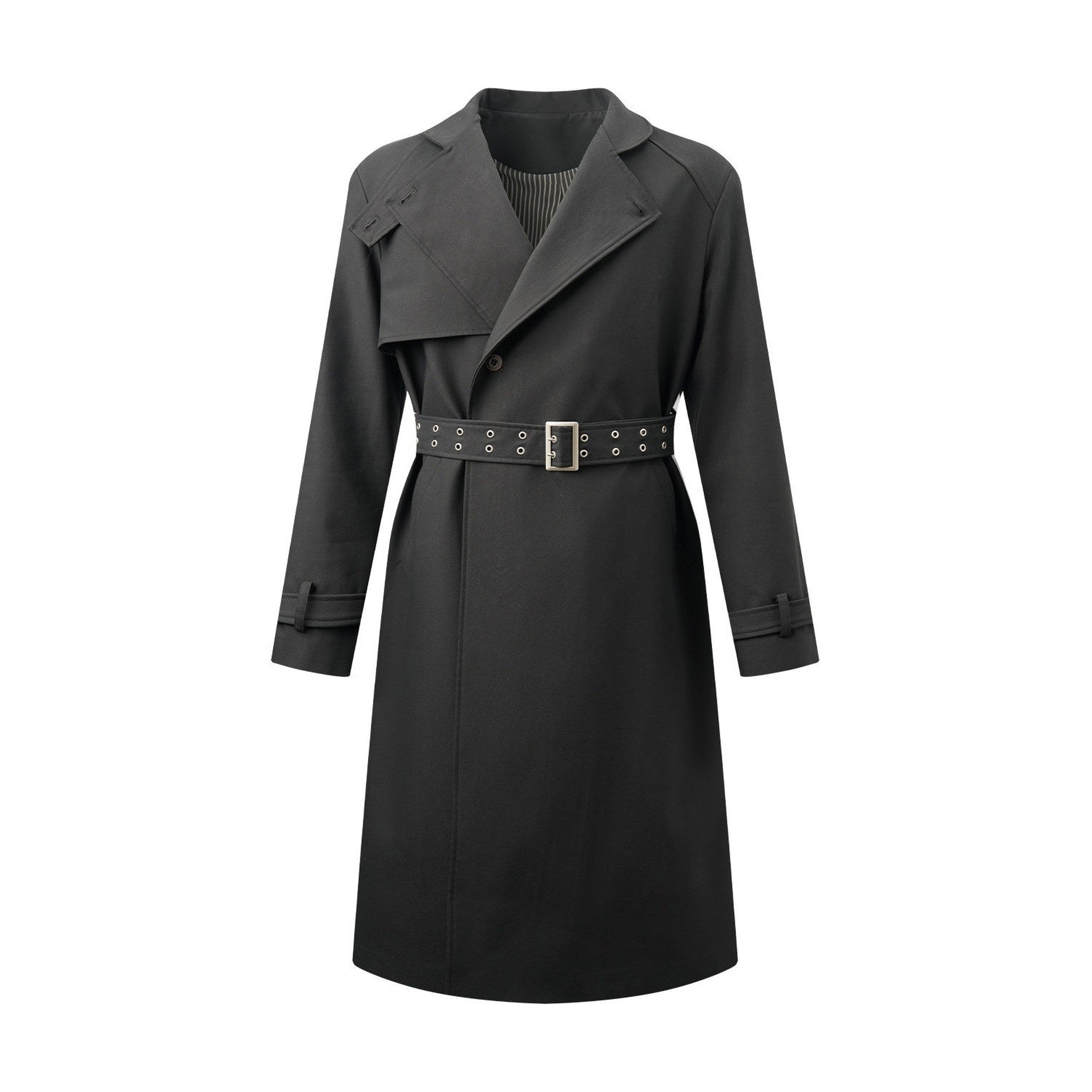 Wrinkle Free Lightweight Loose Single Breasted Button Unisex Long Trench Coats main image