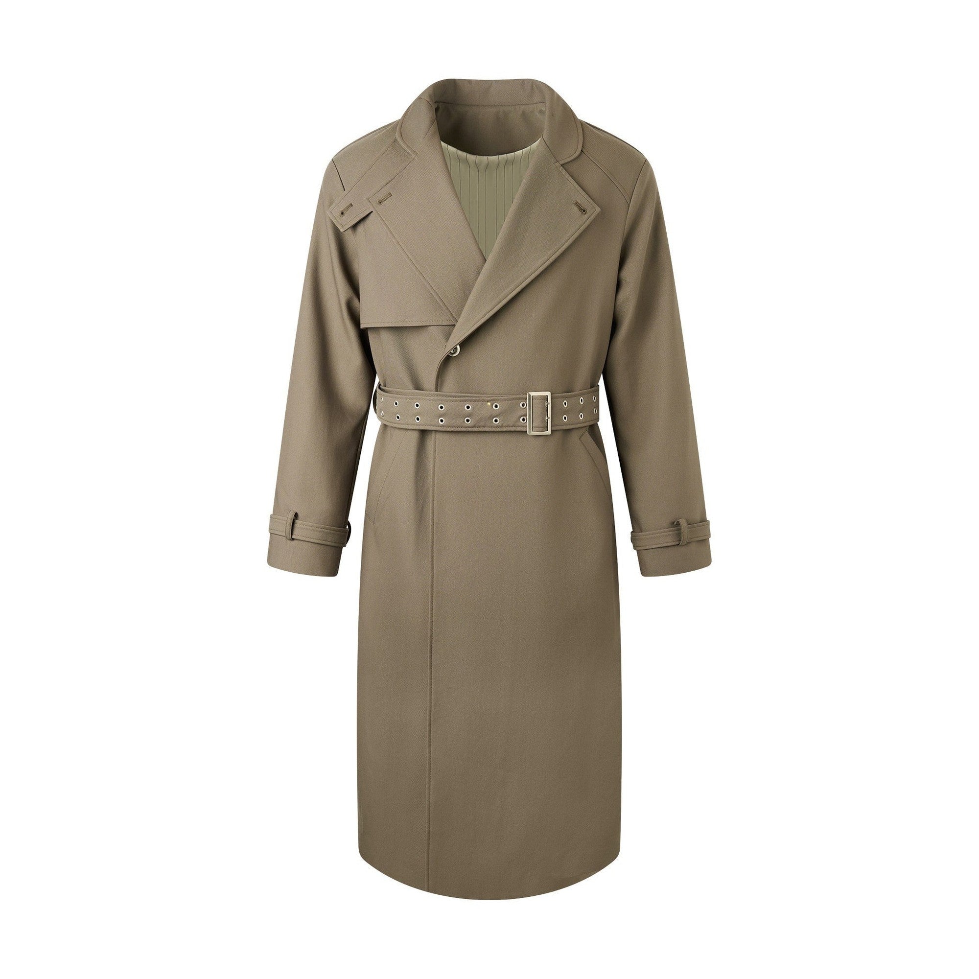 Wrinkle Free Loose Fit British Stand Collar Lightweight Unisex Trench Coats main image