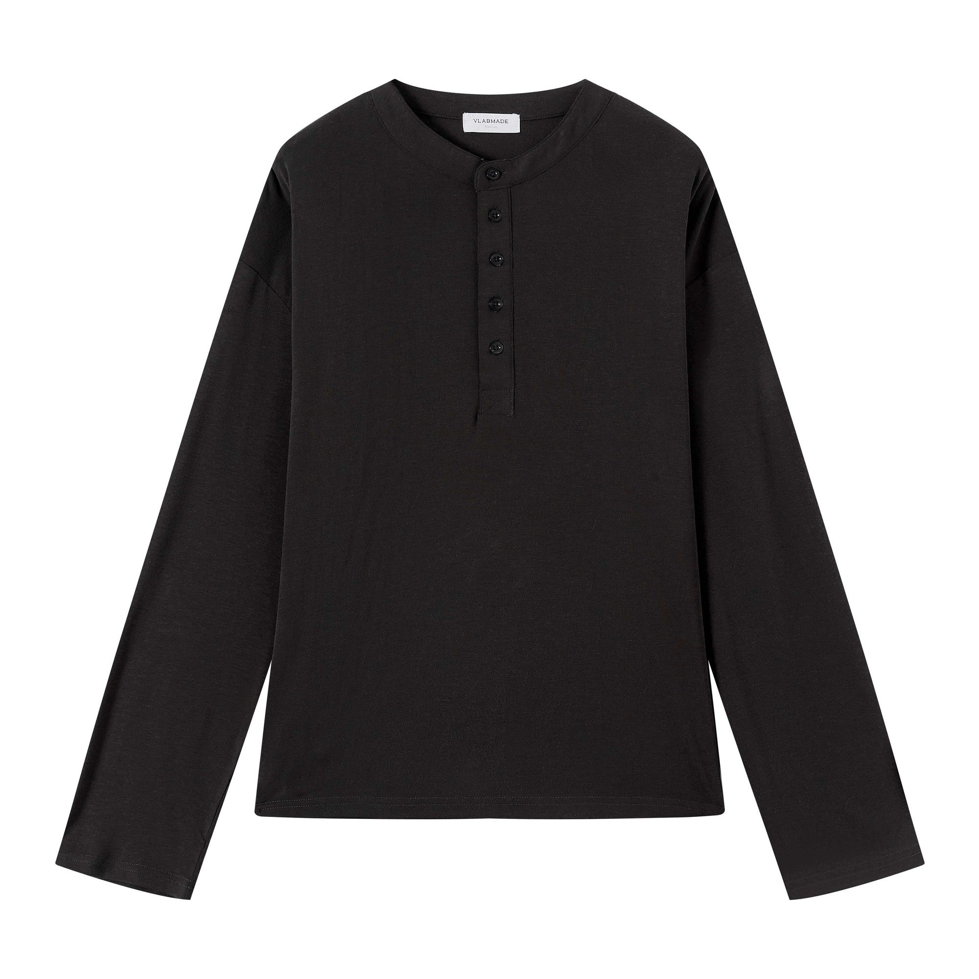 Wrinkle Free Lyocell Wool Relaxed Henley Unisex Citywalk Long Sleeve T-Shirts main image