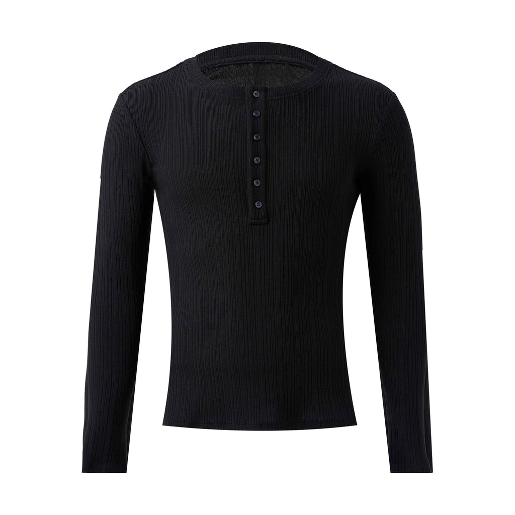 Wrinkle Free Slim Fit Crew Neck Unisex Casual Breathable Cotton Henley Shirts main image