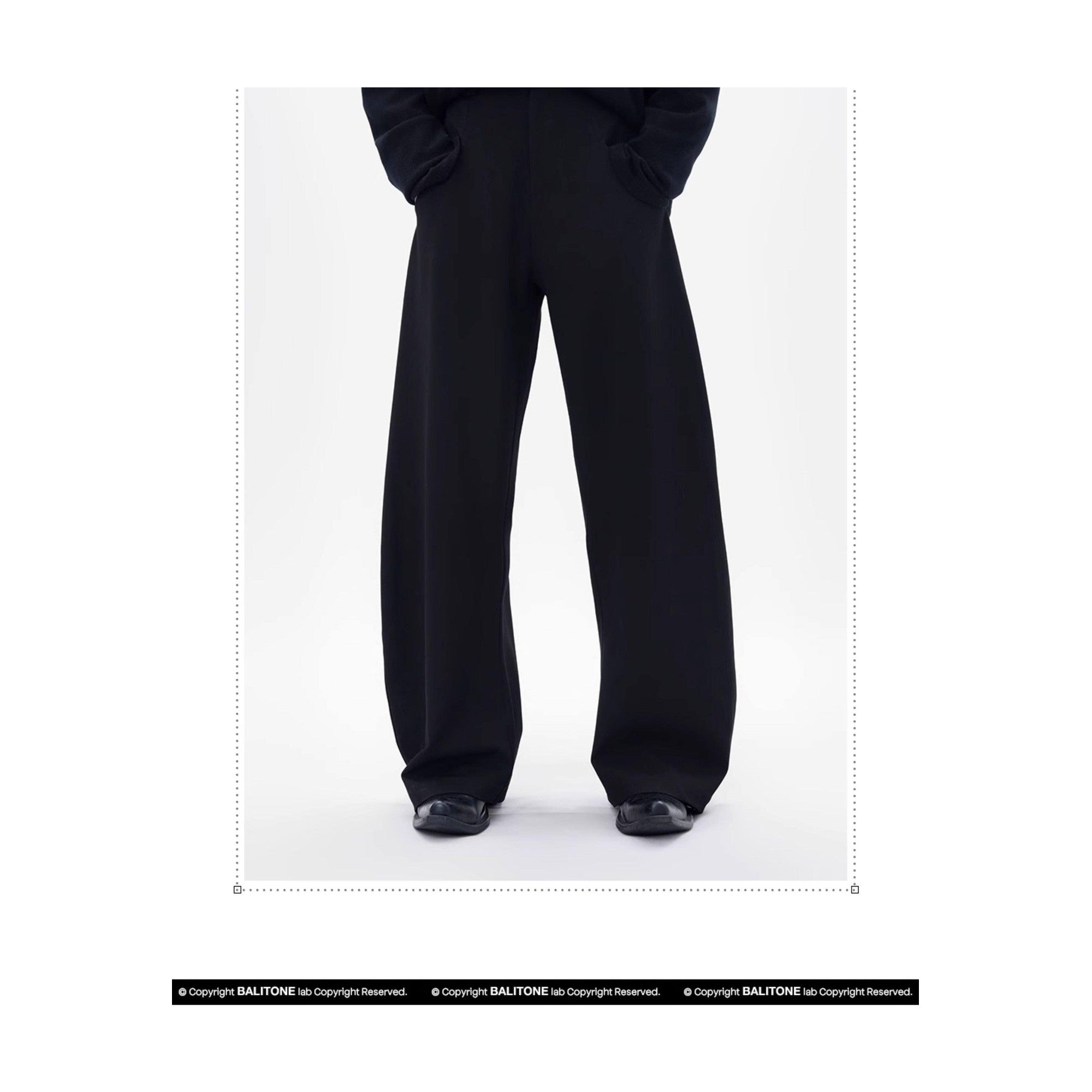 Wrinkle Free Stretch Cleanfit Mid Rise Mens Black Barrel-Leg Trousers main image